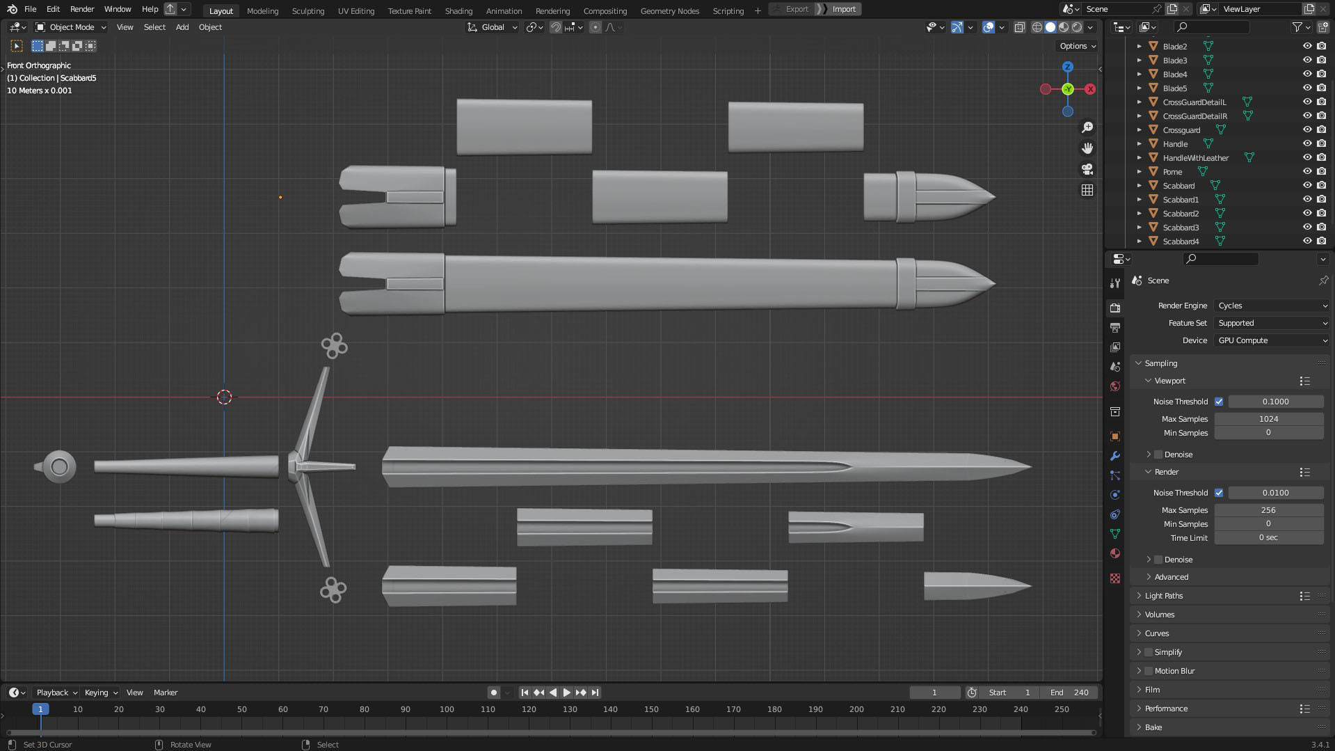 Dark Souls Claymore Sword for Cosplay 3D print model_10