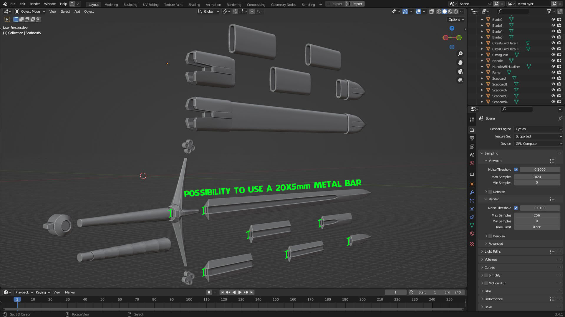Dark Souls Claymore Sword for Cosplay 3D print model_11