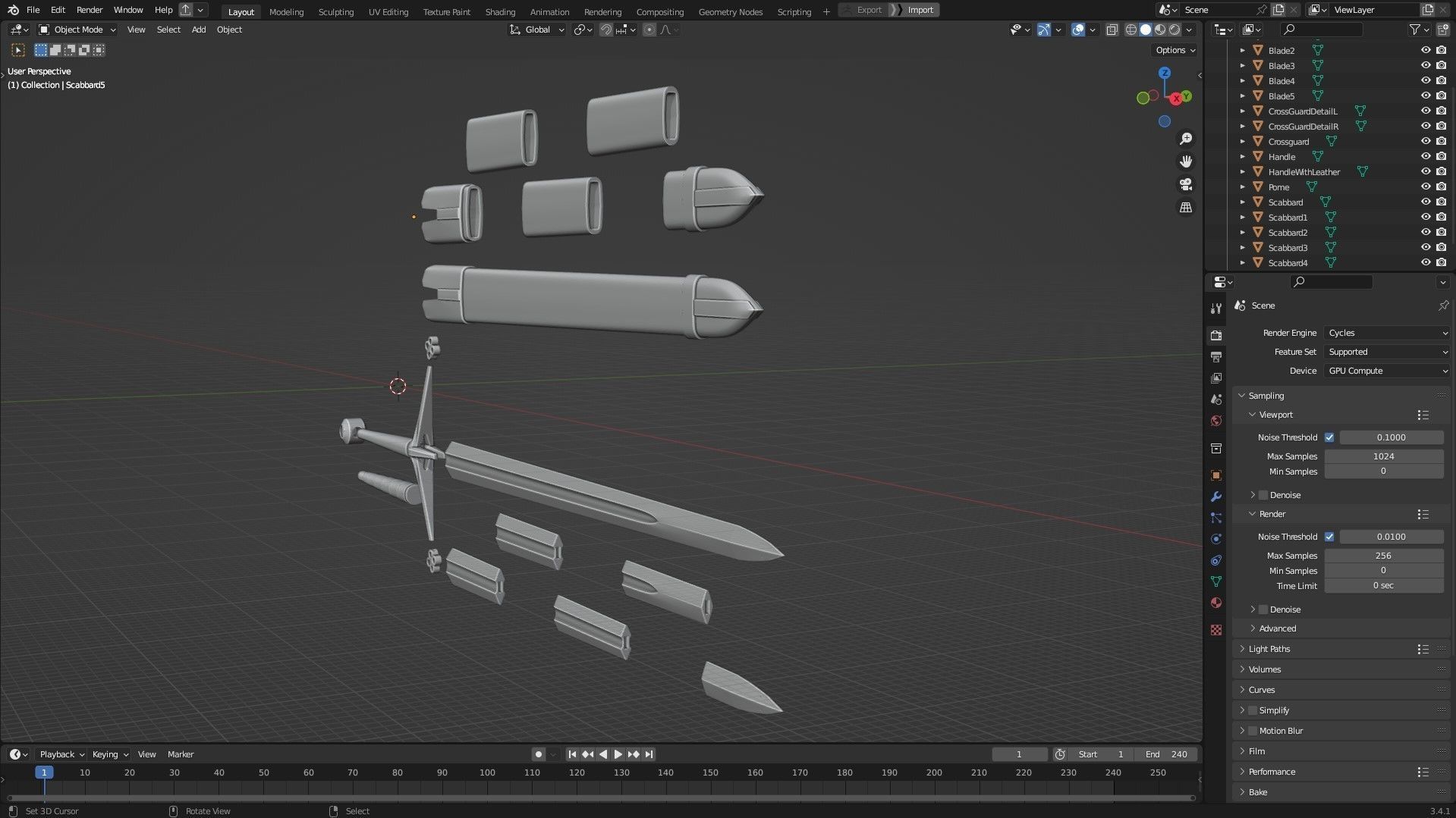 Dark Souls Claymore Sword for Cosplay 3D print model_12