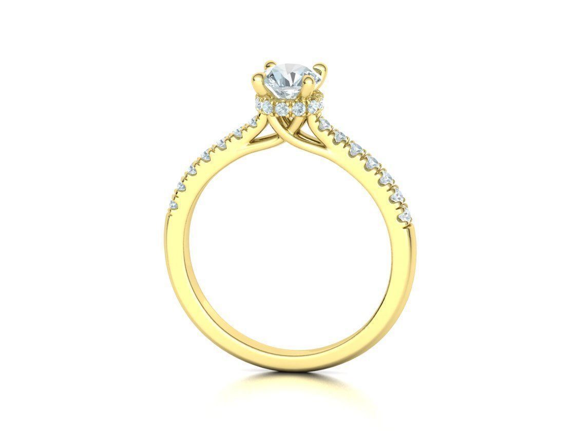 Trellis Engagement Ring Under Halo 5mm stone Collection _43