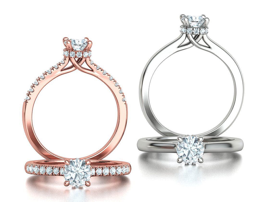 Trellis Engagement Ring Under Halo 5mm stone Collection _3