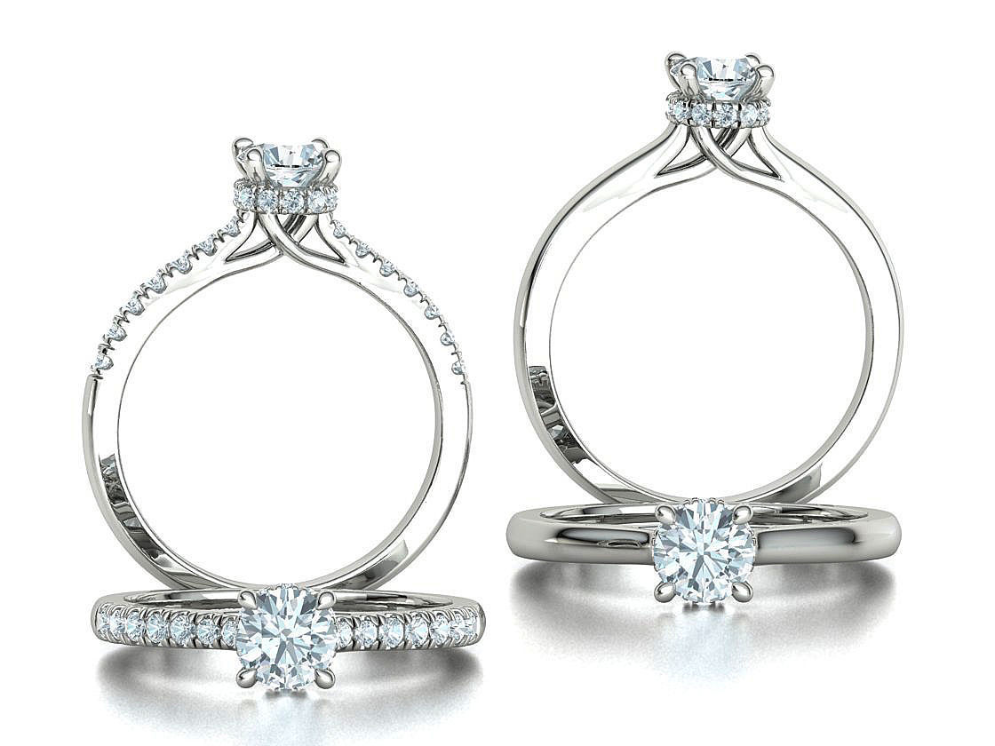 Trellis Engagement Ring Under Halo 5mm stone Collection _2