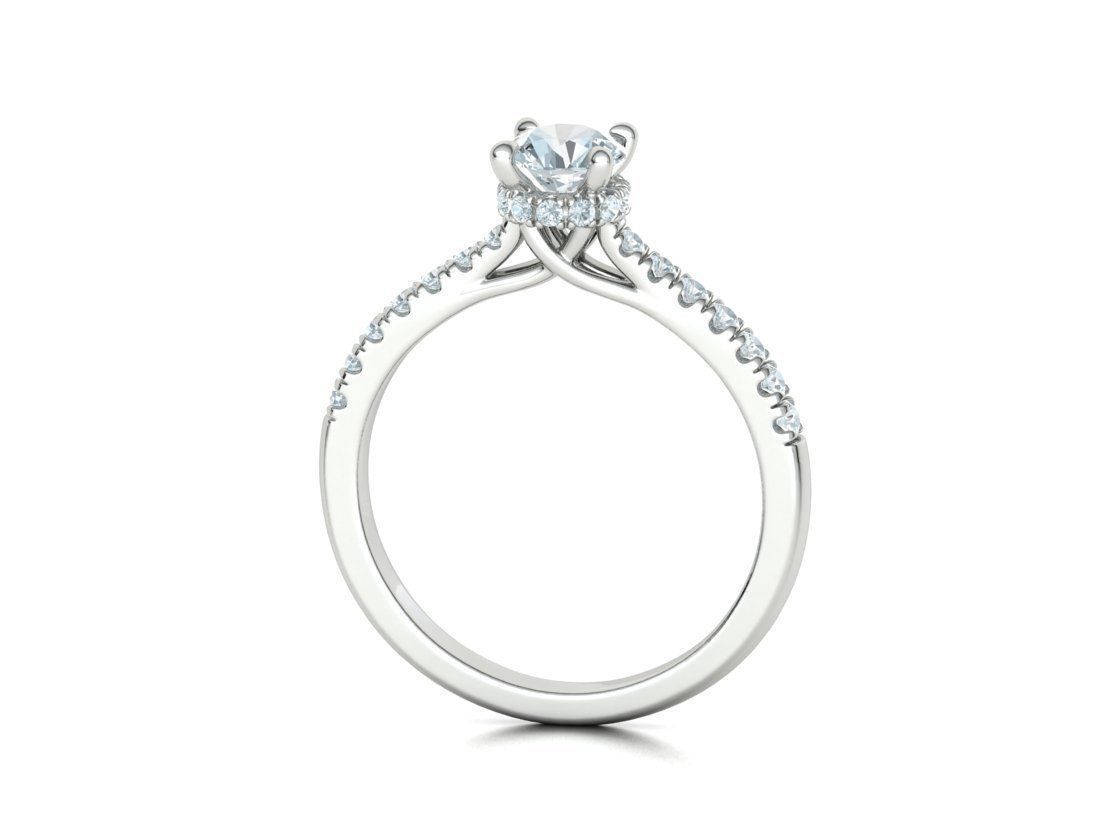 Trellis Engagement Ring Under Halo 5mm stone Collection _42