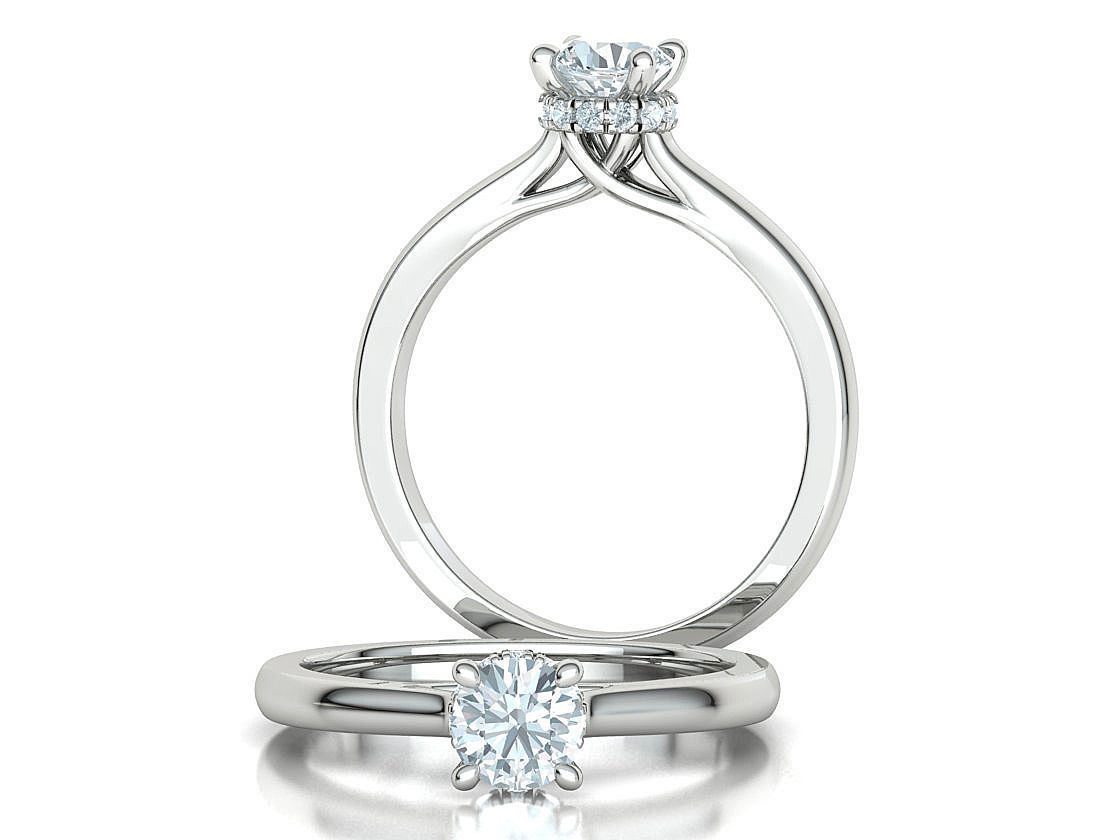 Trellis Engagement Ring Under Halo 5mm stone Collection _8