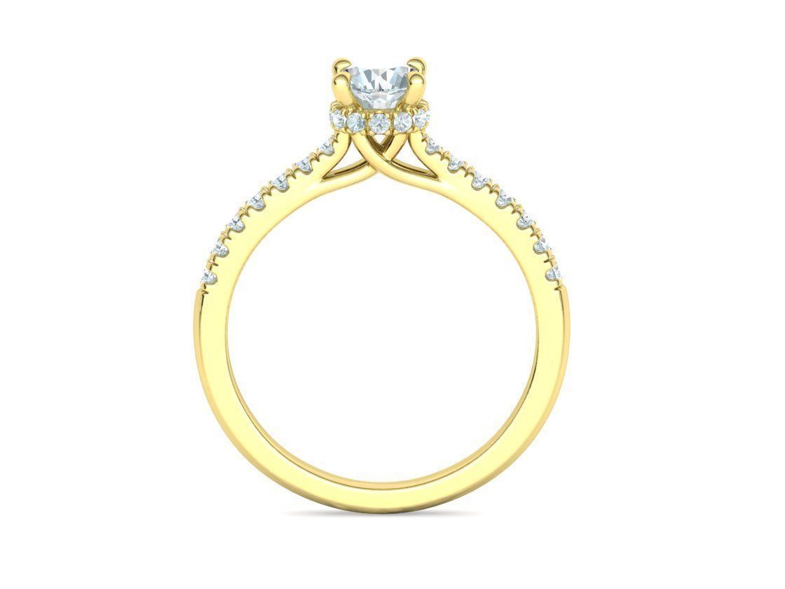 Trellis Engagement Ring Under Halo 5mm stone Collection _47