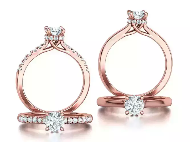 Trellis Engagement Ring Under Halo 5mm stone Collection 