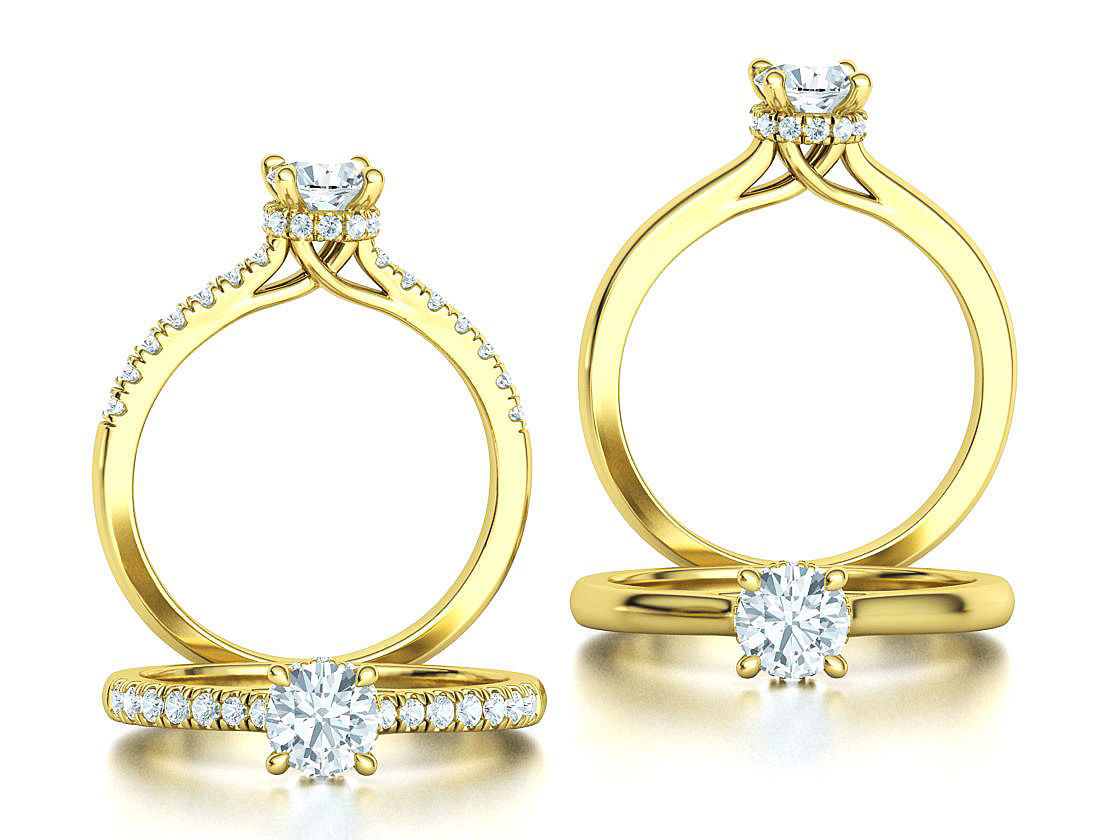 Trellis Engagement Ring Under Halo 5mm stone Collection _1