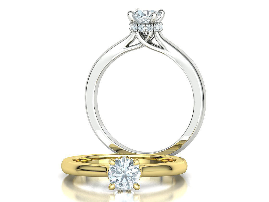 Trellis Engagement Ring Under Halo 5mm stone Collection _11