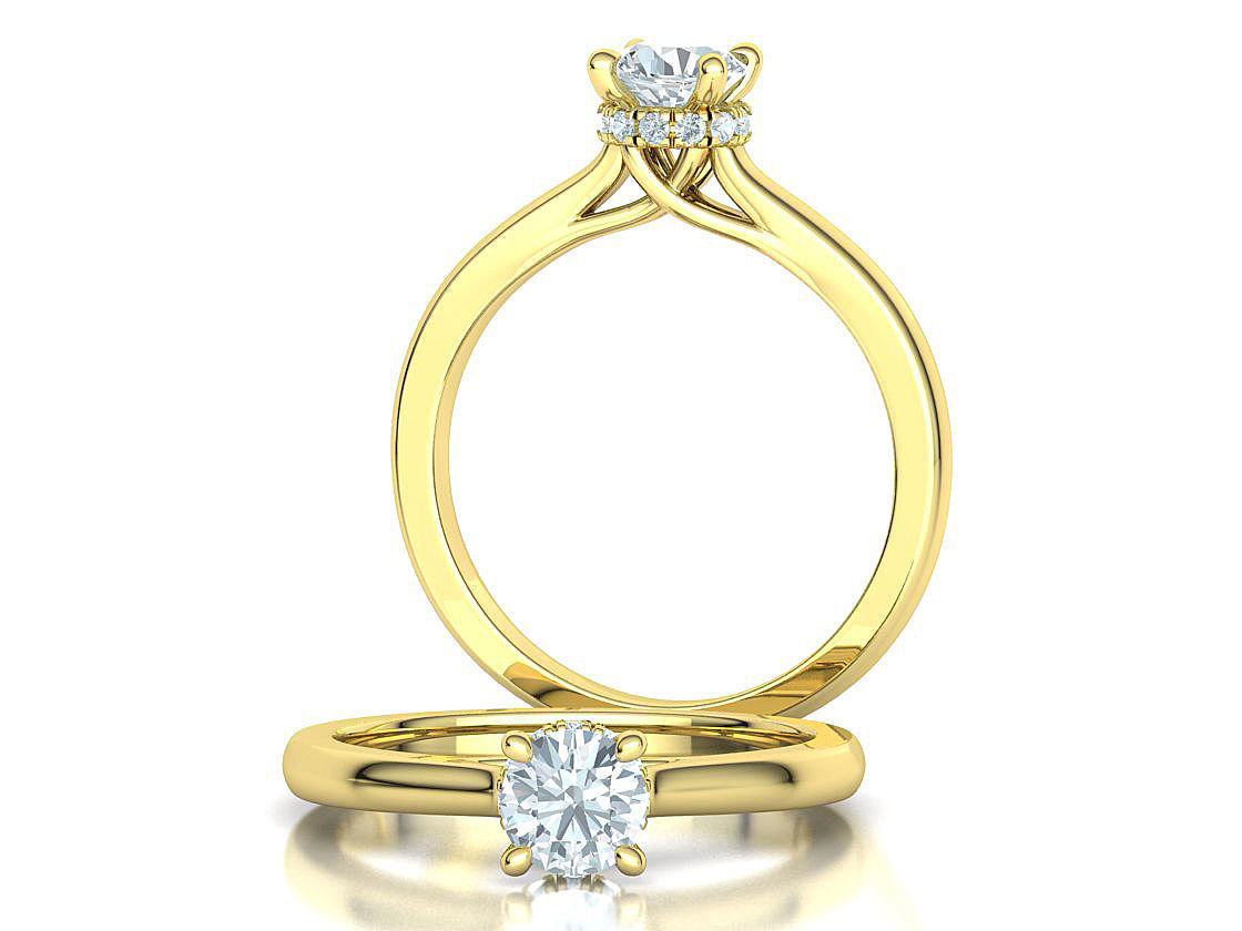 Trellis Engagement Ring Under Halo 5mm stone Collection _7