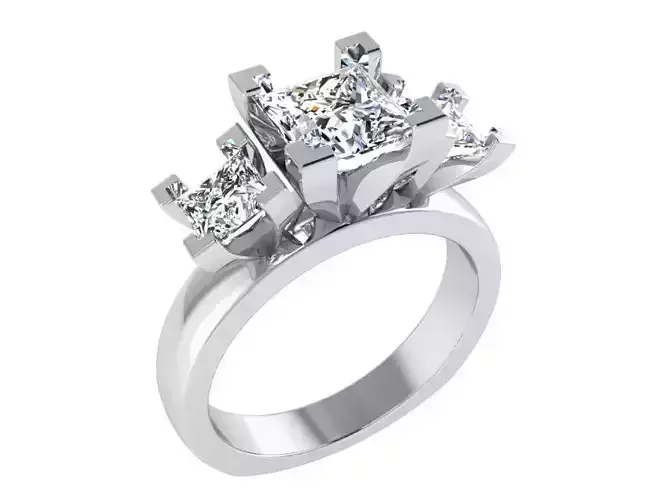 3 Stone Princess Ring 3205
