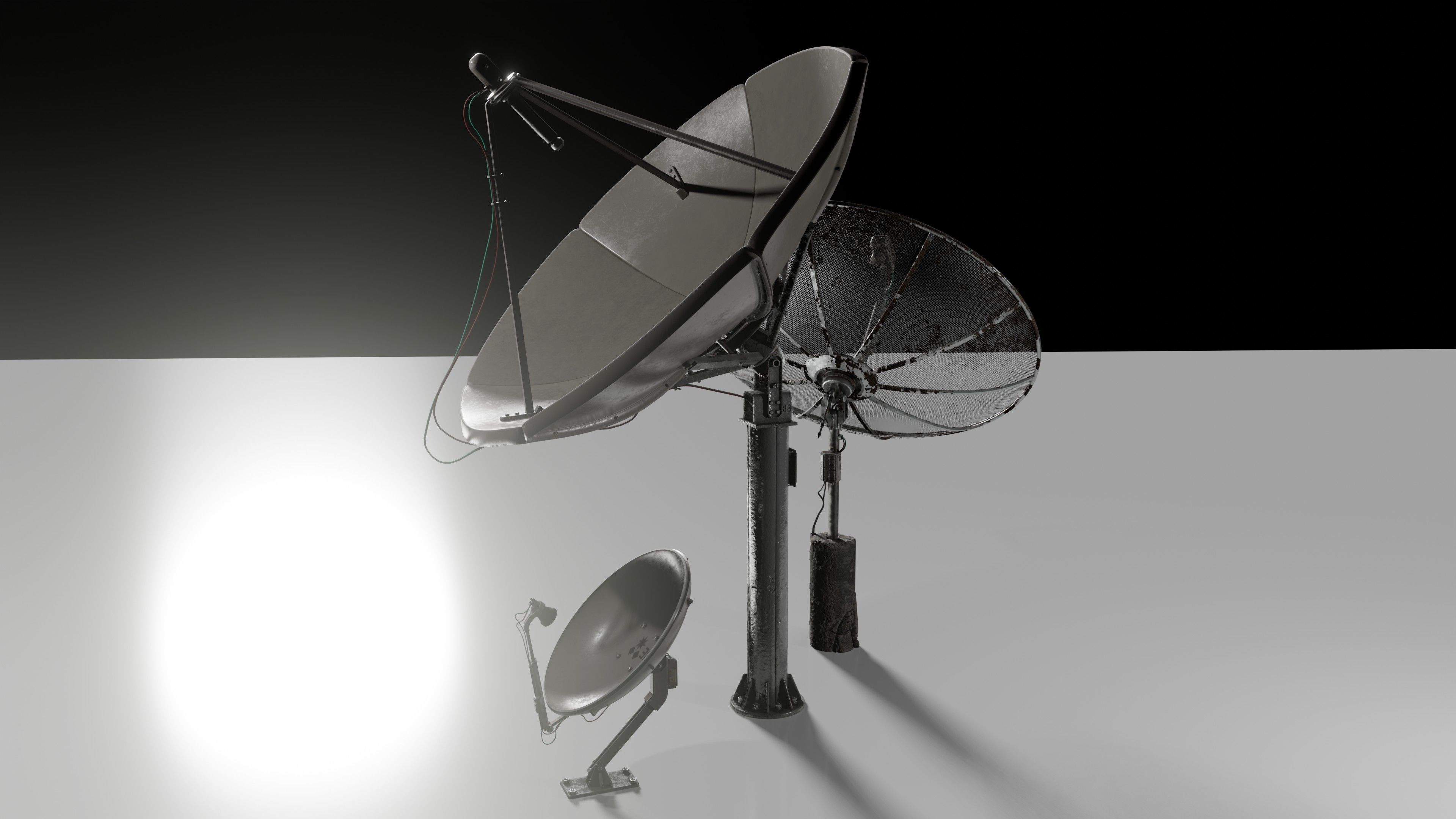 Satellite Antenna part1 Low-poly 3D model_3