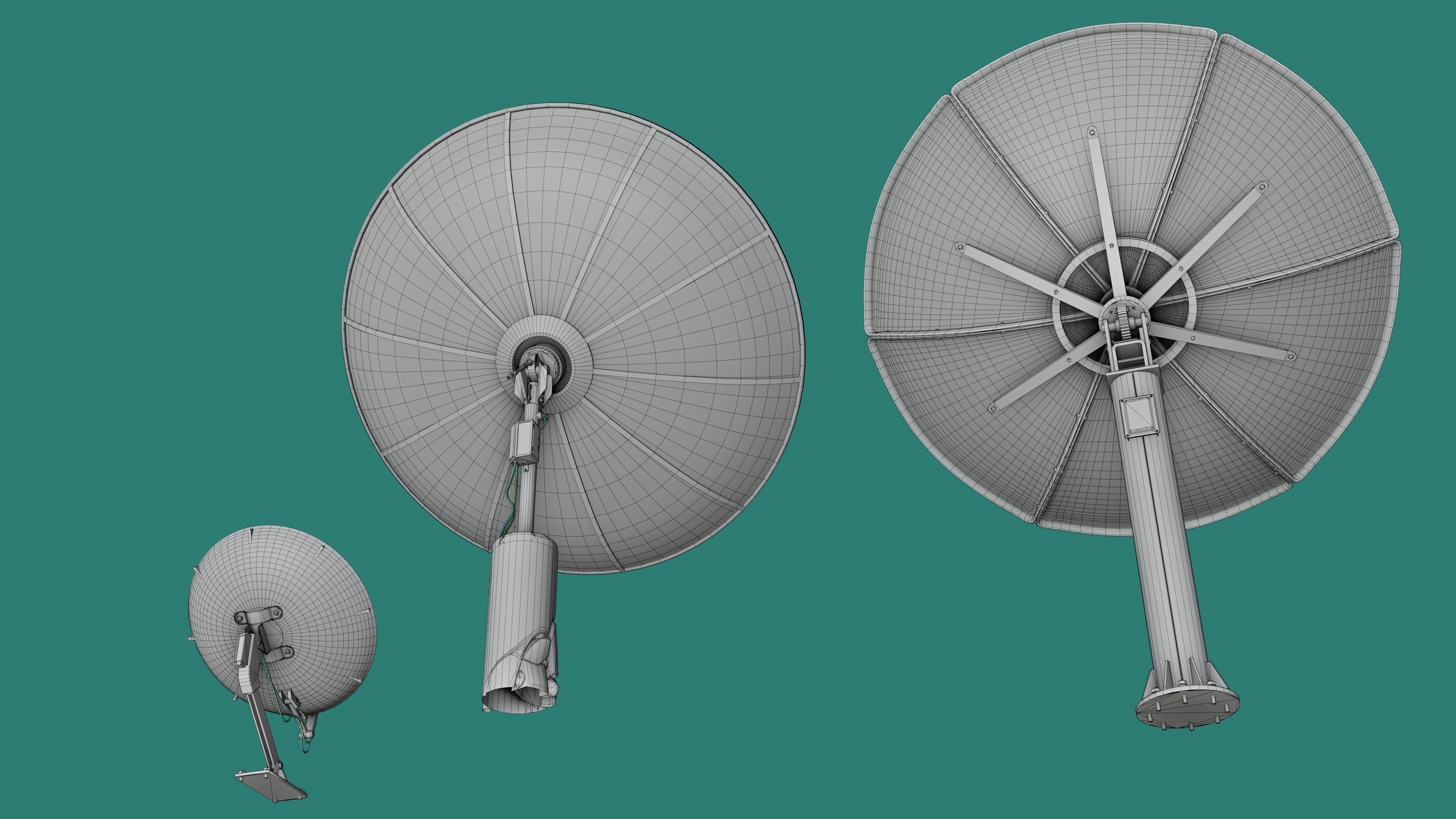 Satellite Antenna part1 Low-poly 3D model_17