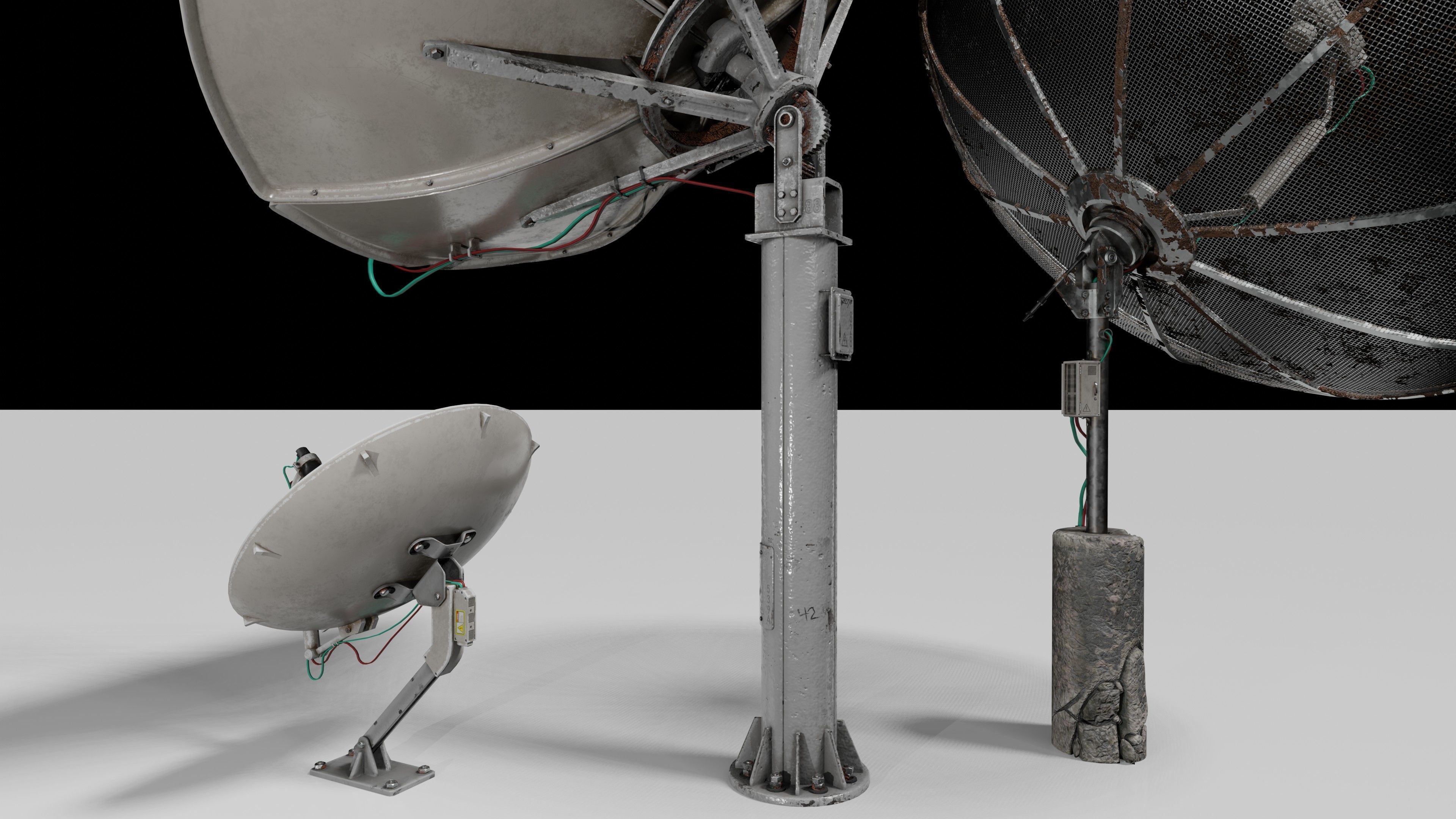 Satellite Antenna part1 Low-poly 3D model_13