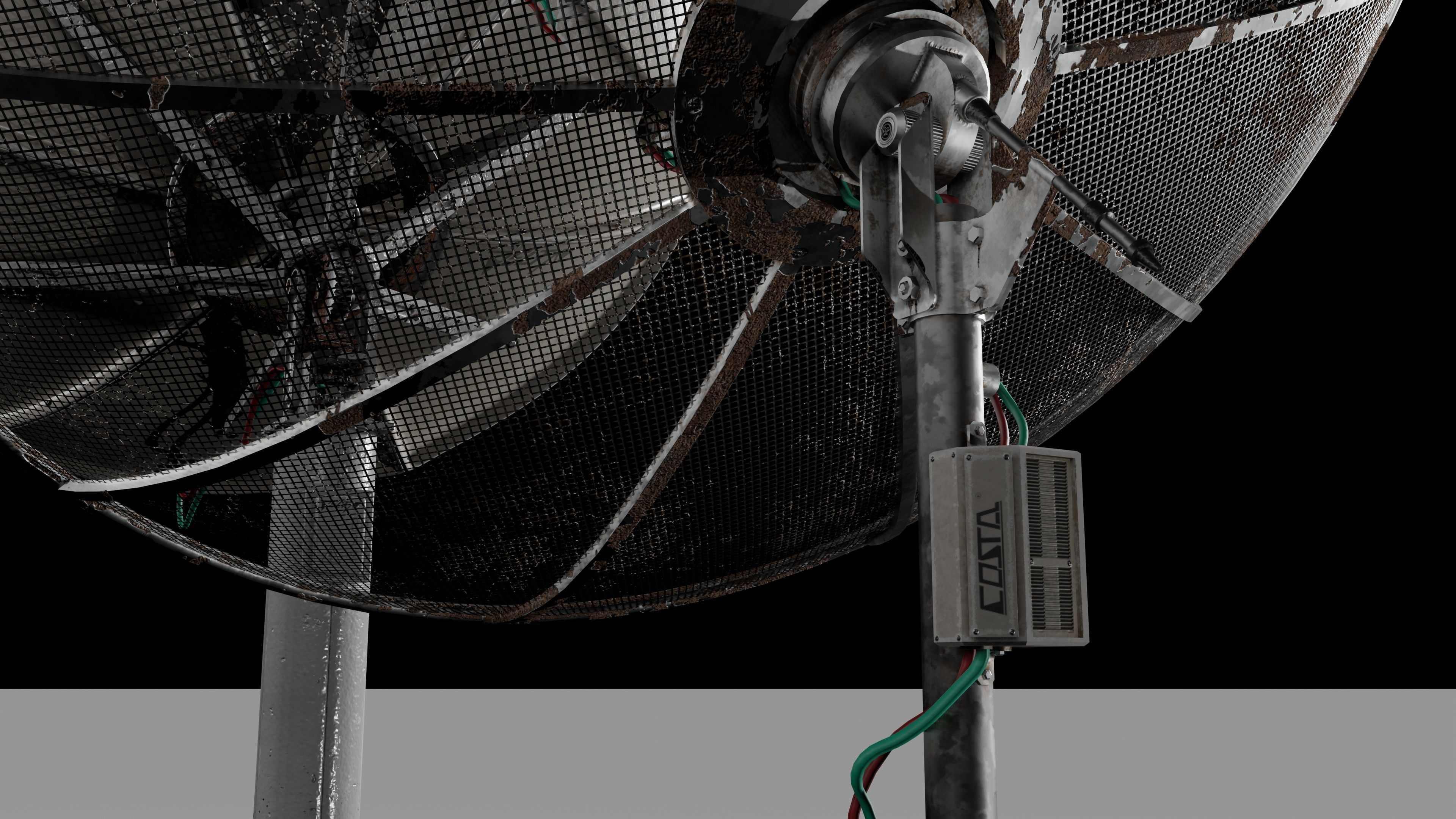 Satellite Antenna part1 Low-poly 3D model_7