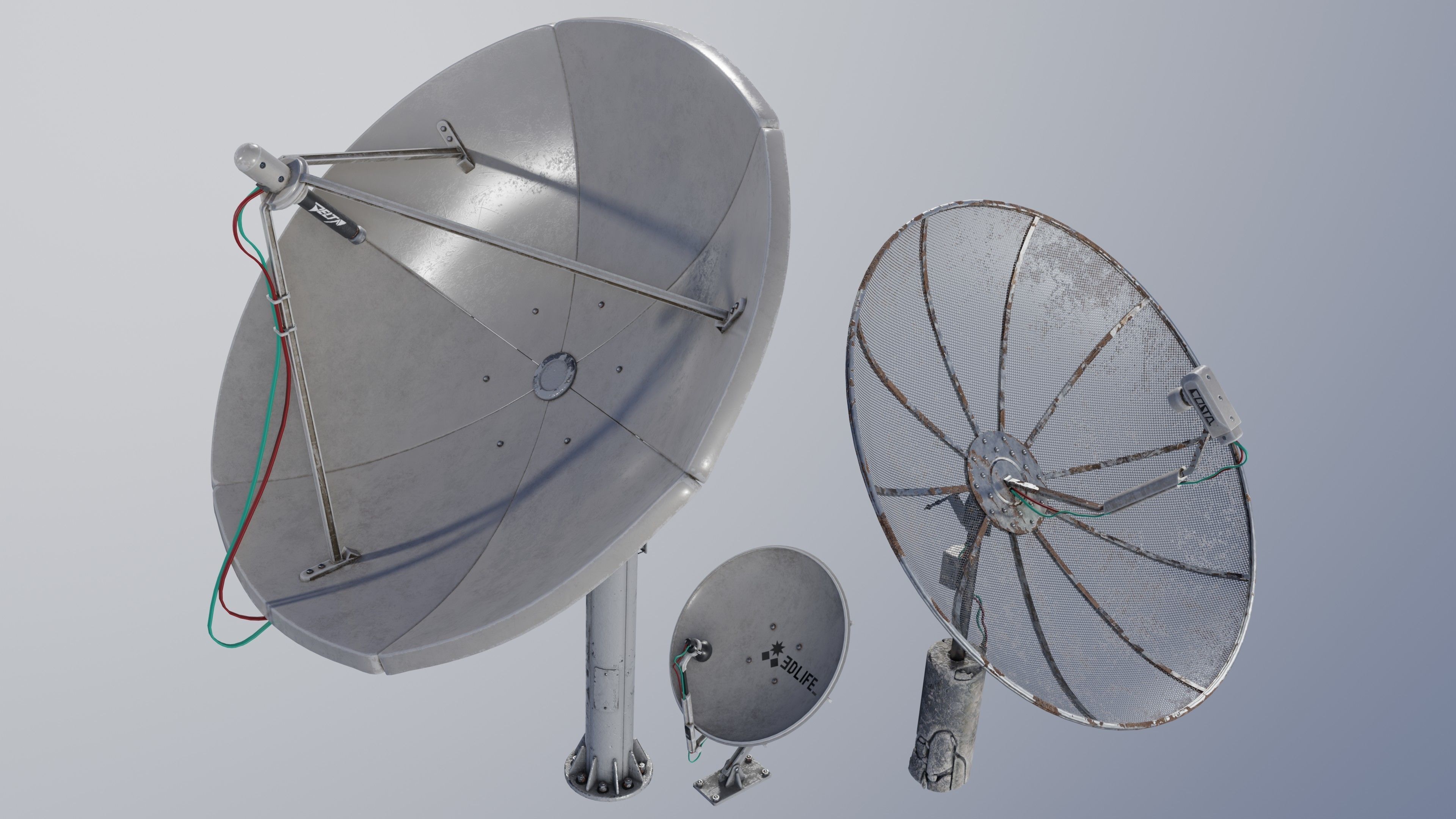Satellite Antenna part1 Low-poly 3D model_2