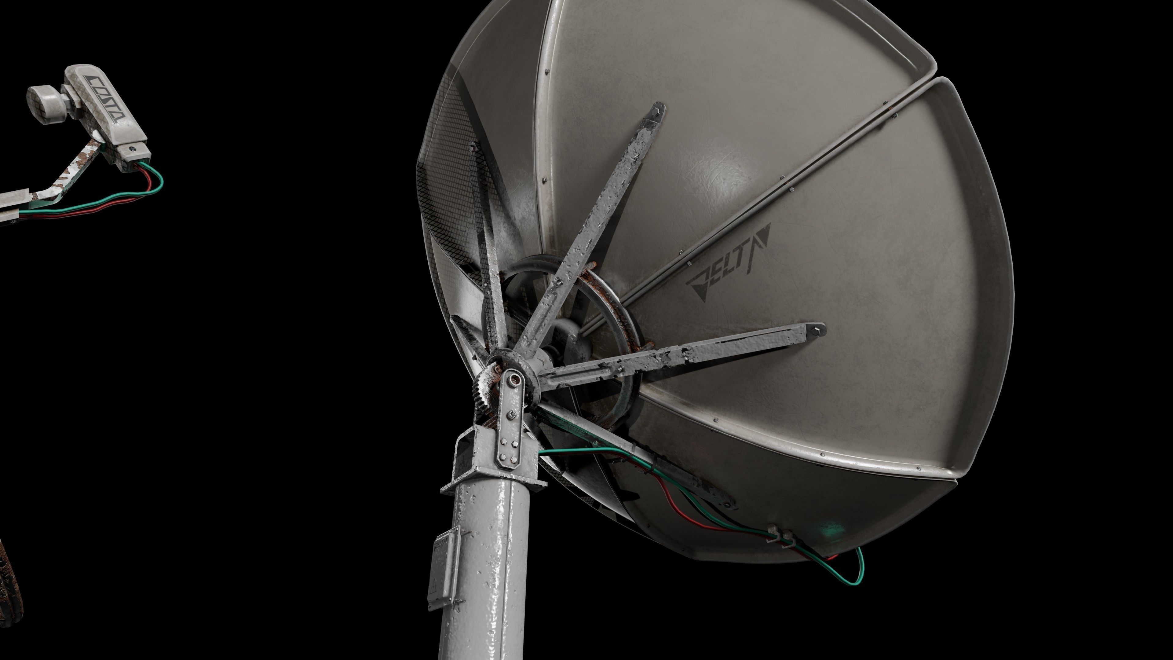 Satellite Antenna part1 Low-poly 3D model_8