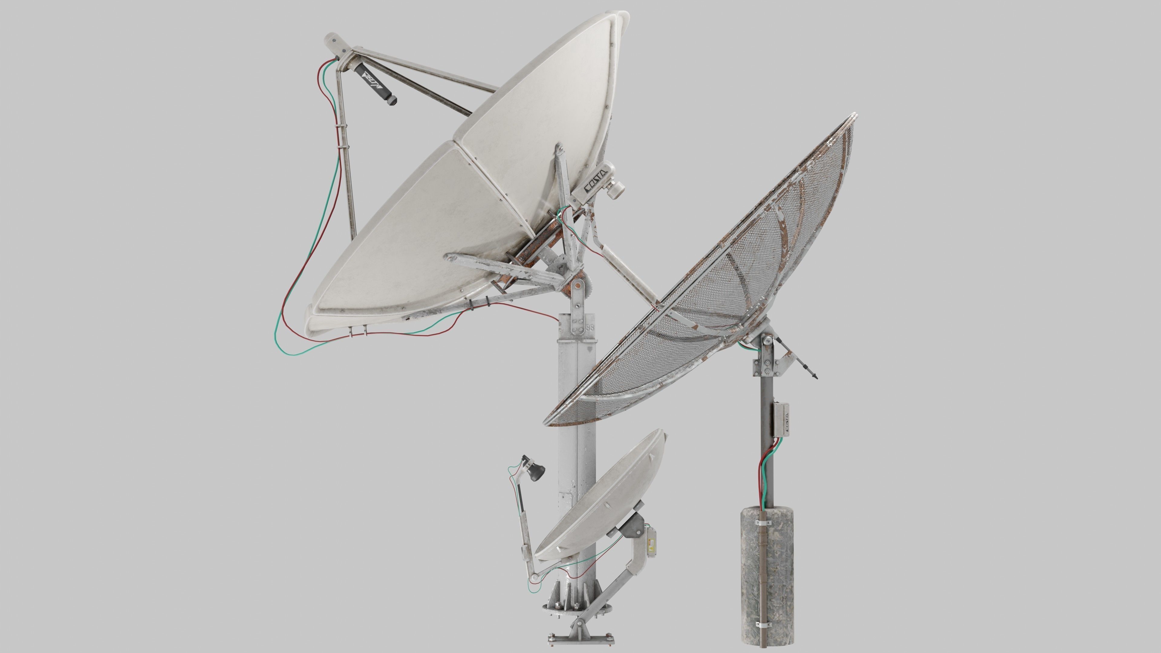 Satellite Antenna part1 Low-poly 3D model_12