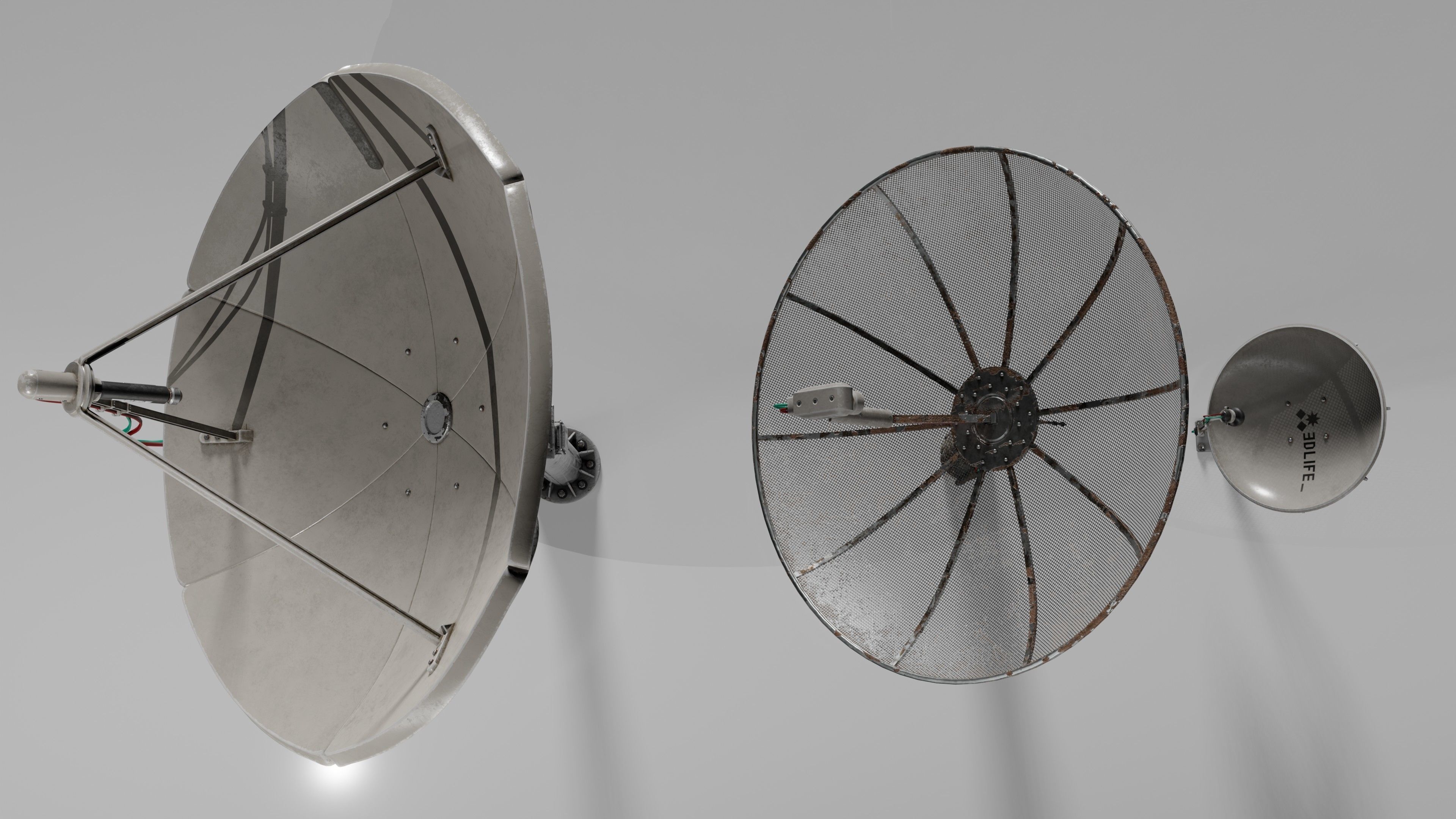 Satellite Antenna part1 Low-poly 3D model_10