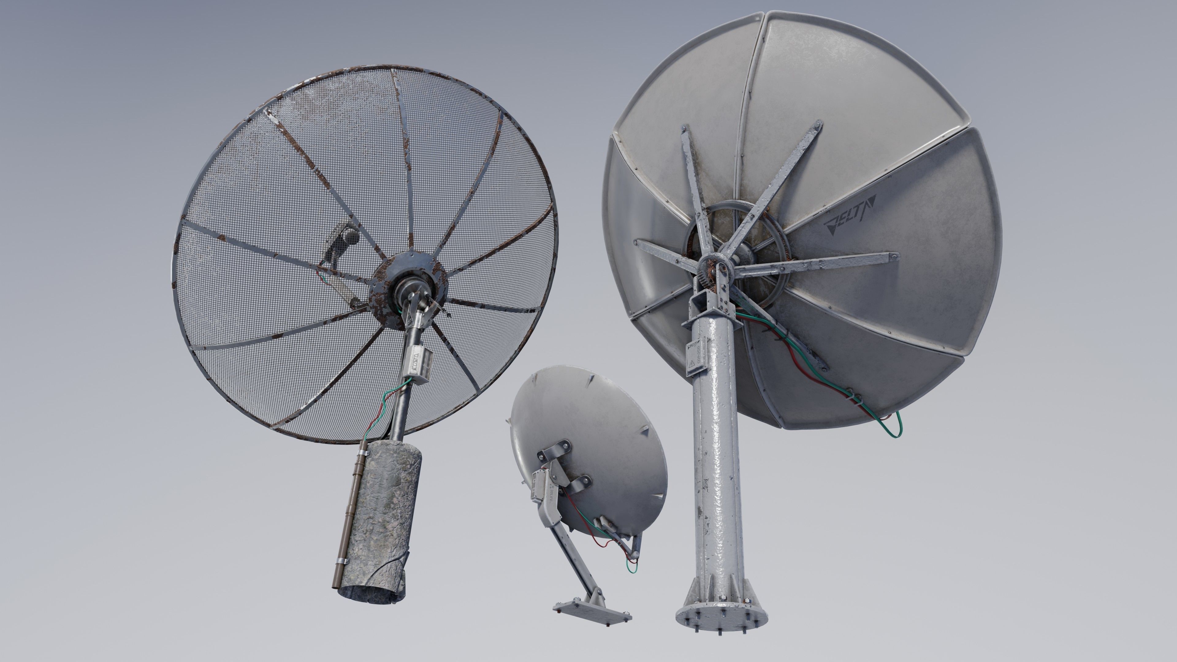 Satellite Antenna part1 Low-poly 3D model_5