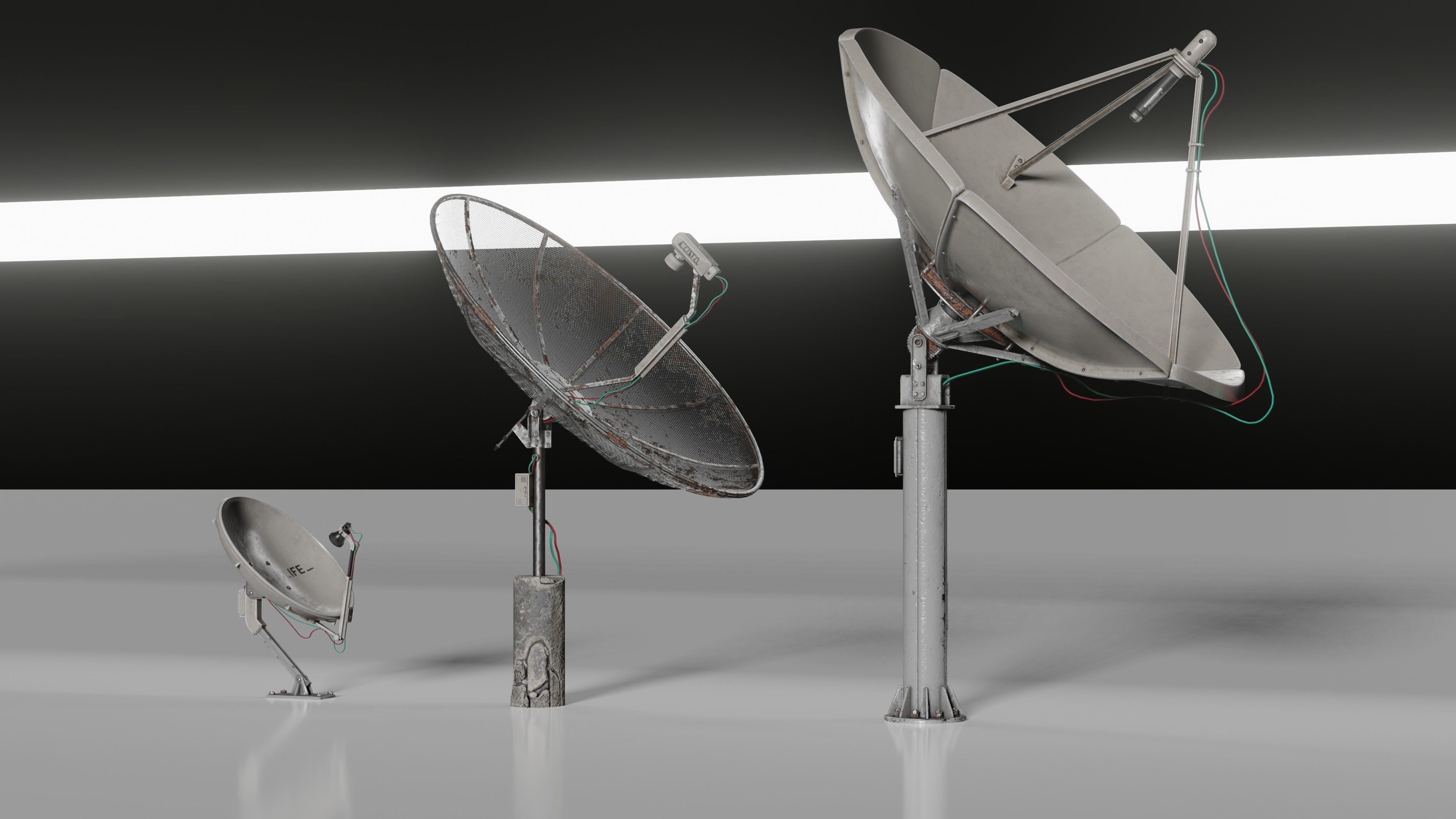 Satellite Antenna part1 Low-poly 3D model_1