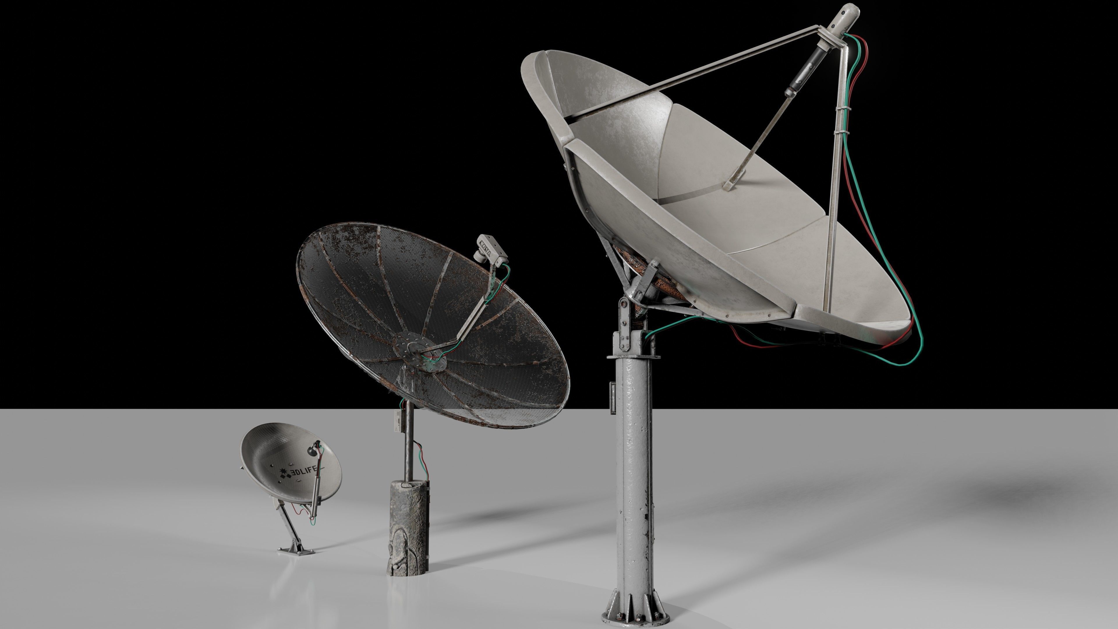 Satellite Antenna part1 Low-poly 3D model_9