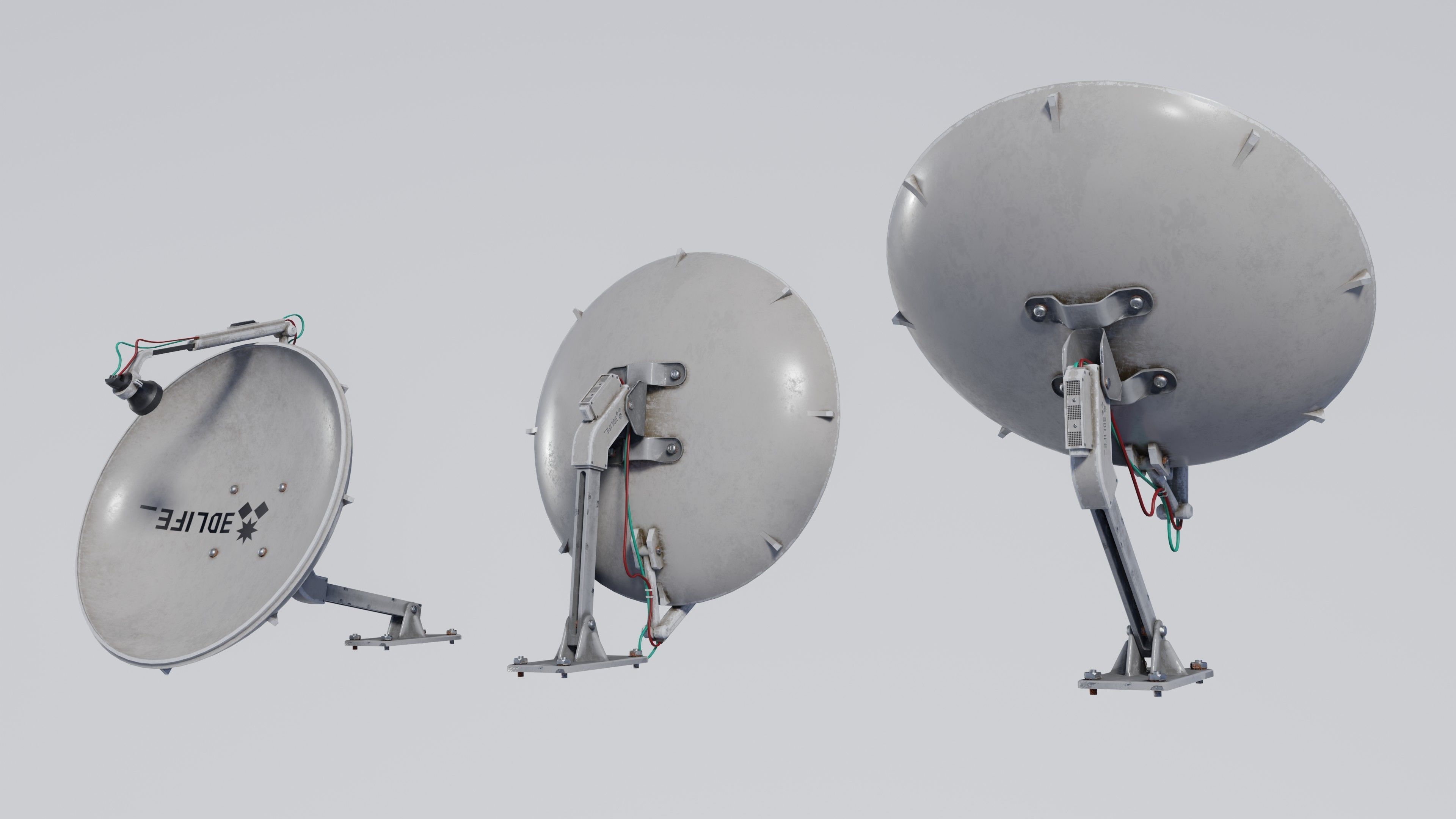 Satellite Antenna part1 Low-poly 3D model_4