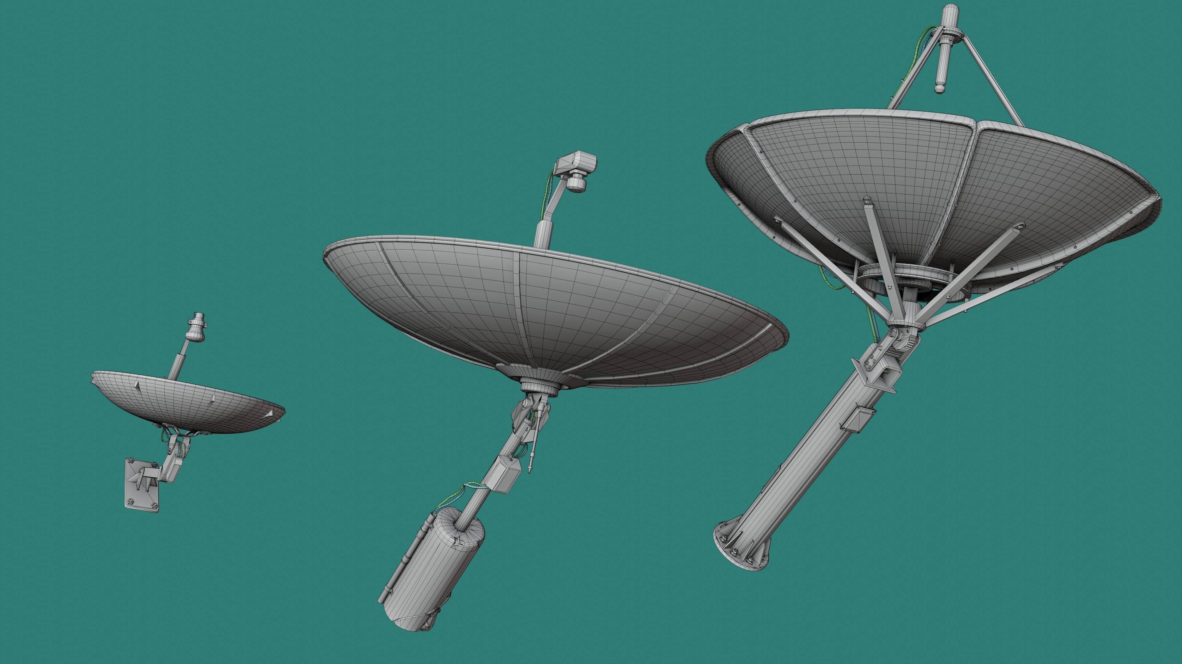 Satellite Antenna part1 Low-poly 3D model_16