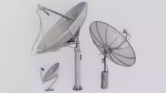 Satellite Antenna part1 Low-poly 3D model