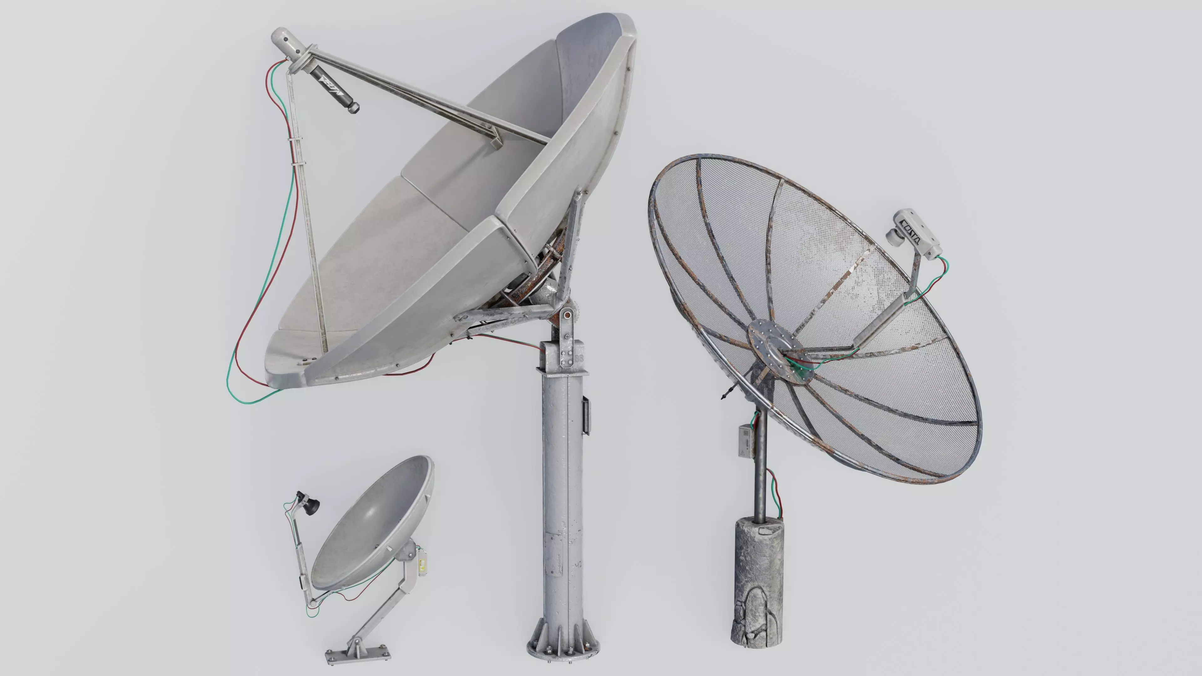 Satellite Antenna part1 Low-poly 3D model_0