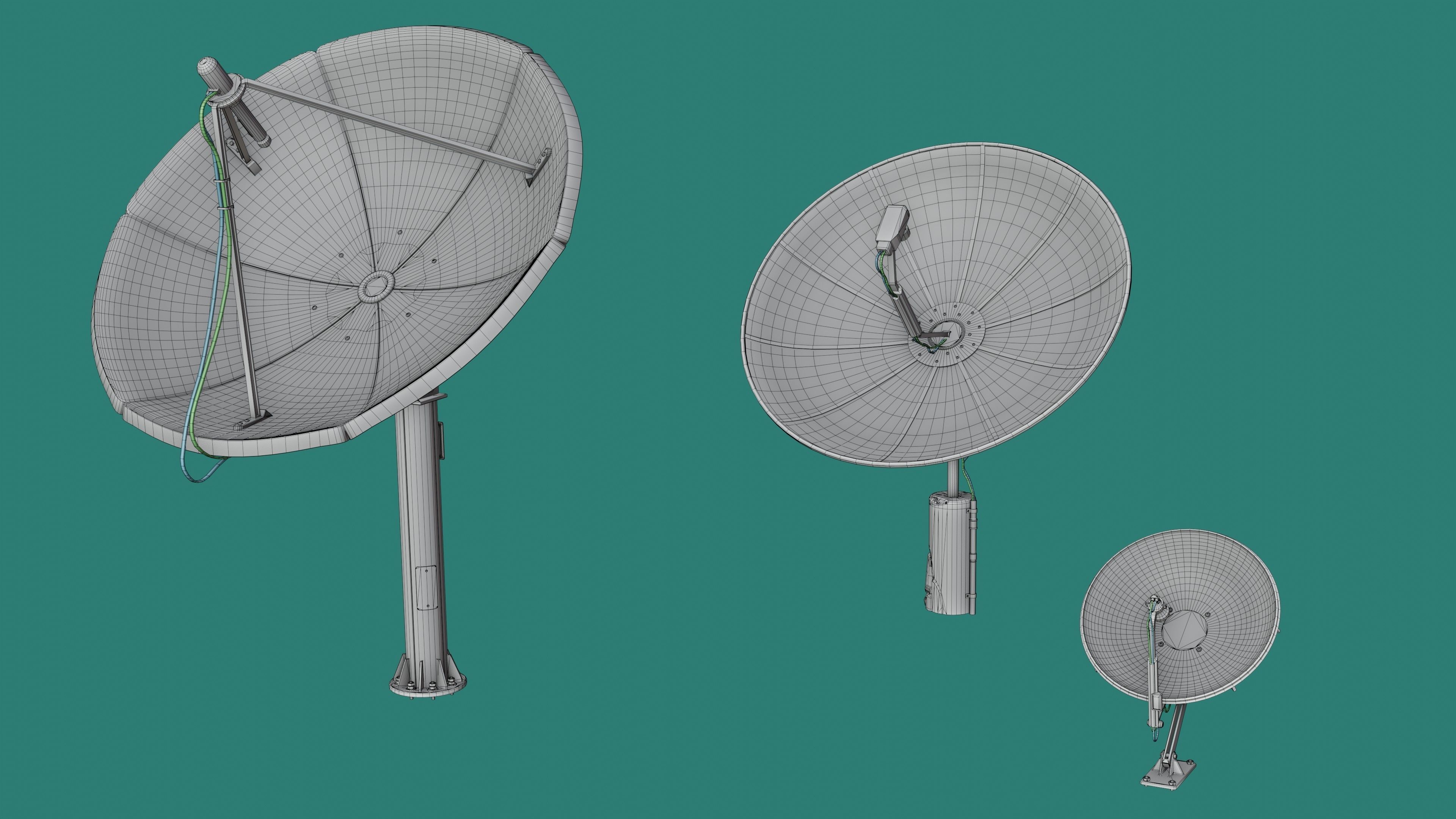 Satellite Antenna part1 Low-poly 3D model_15