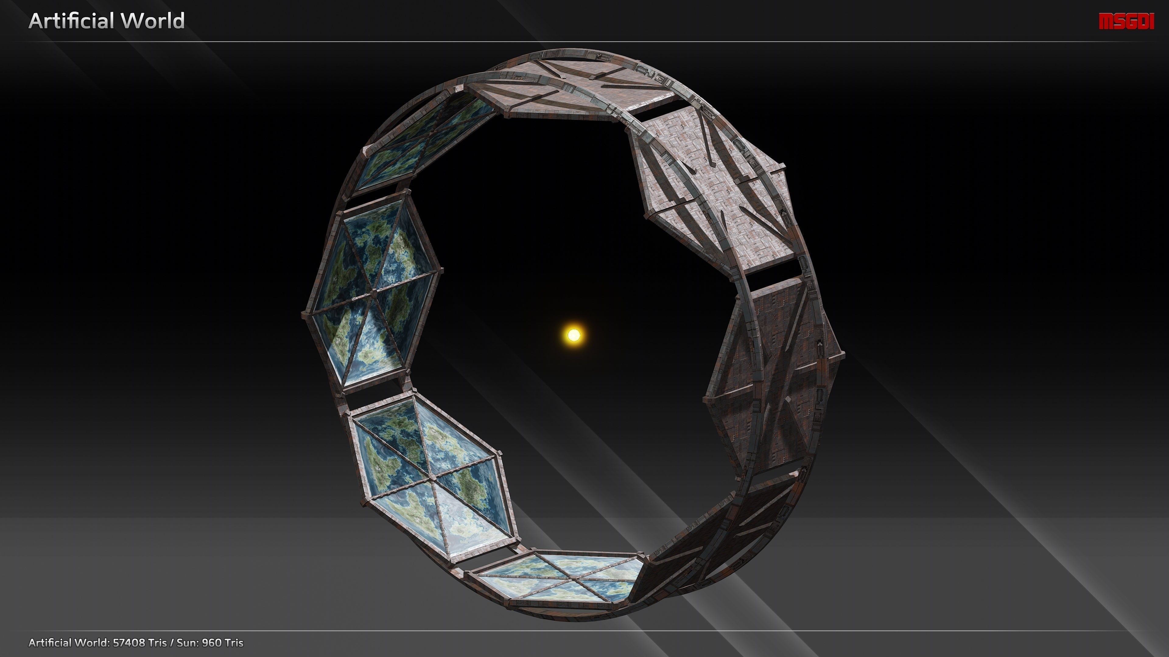 Space Mega Structures Collection Low-poly 3D model_2