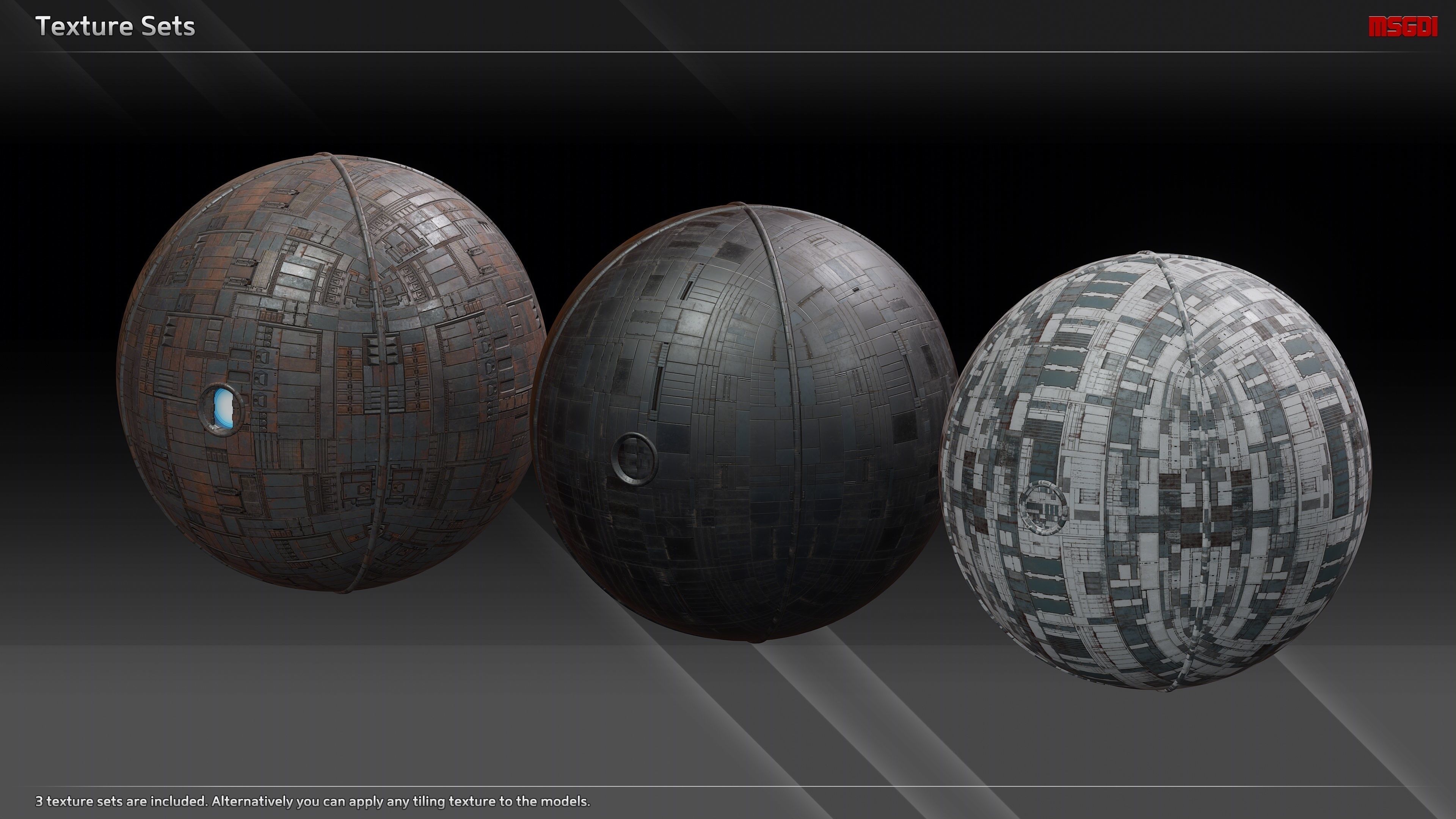 Space Mega Structures Collection Low-poly 3D model_11