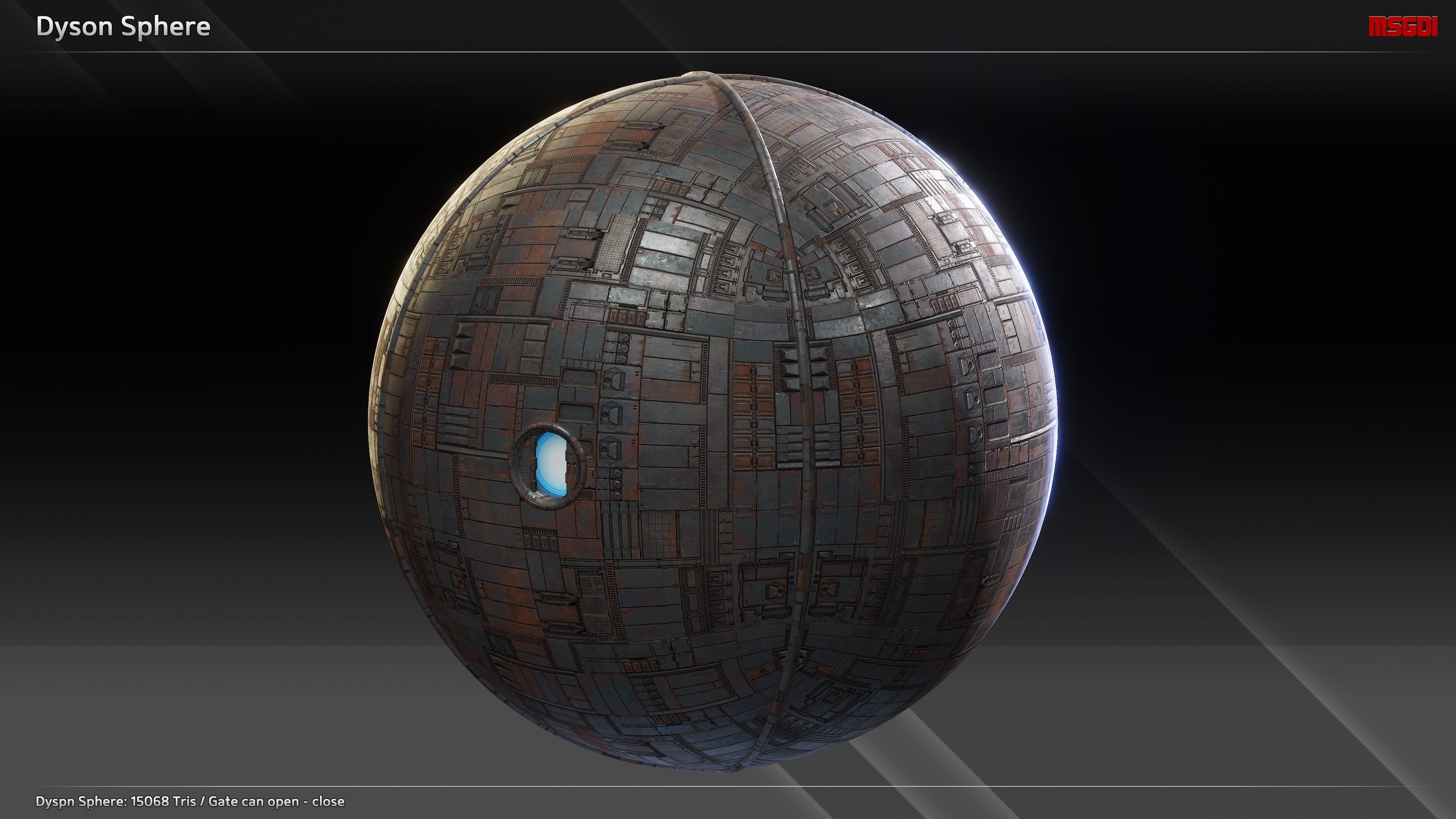 Space Mega Structures Collection Low-poly 3D model_1