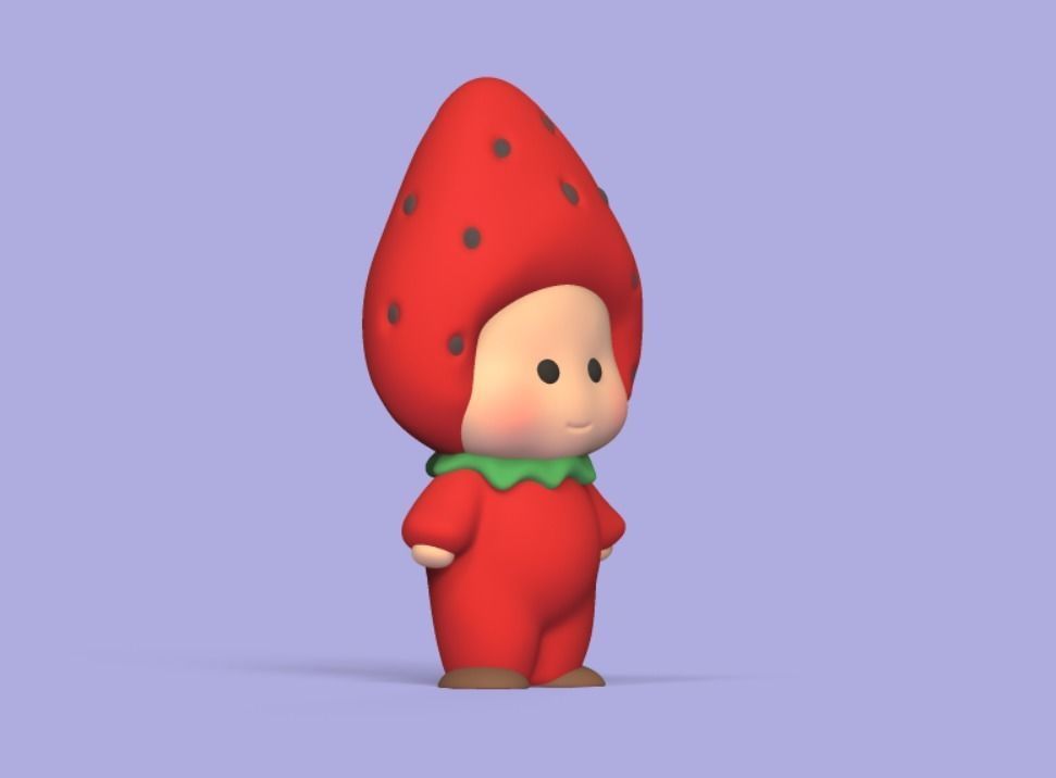 Fruit Kid - Strawberry 3D print model_2