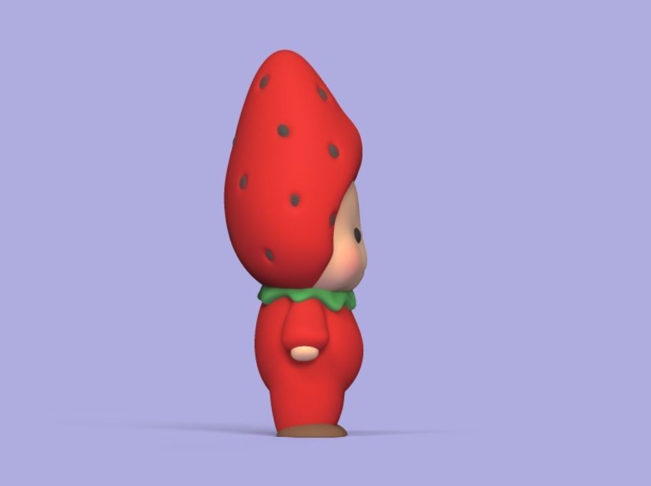 Fruit Kid - Strawberry 3D print model_3