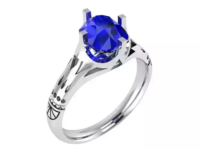 Cushion Sapphire Ring 3207
