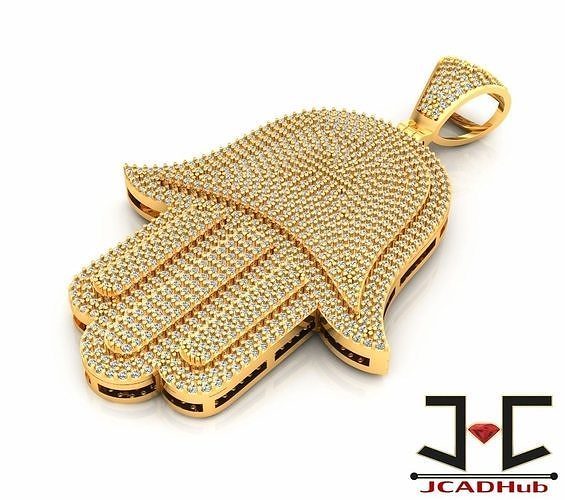0162 - Hand Iced Hip-hop Gold Pendant 3D print model