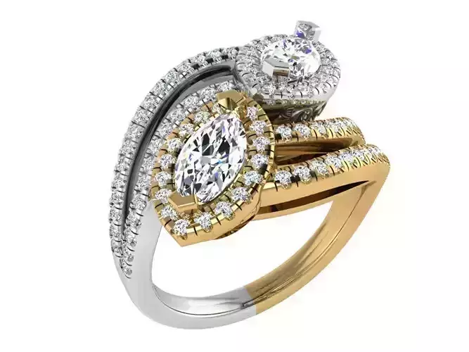 Marquise Halo Tension Ring 3210 3D print model