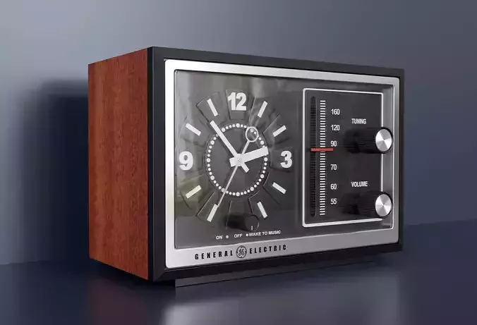 Vintage table radio with clock 70 