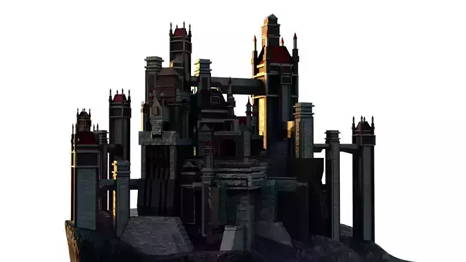 Customizable Medieval Castle  Low-poly 3D model