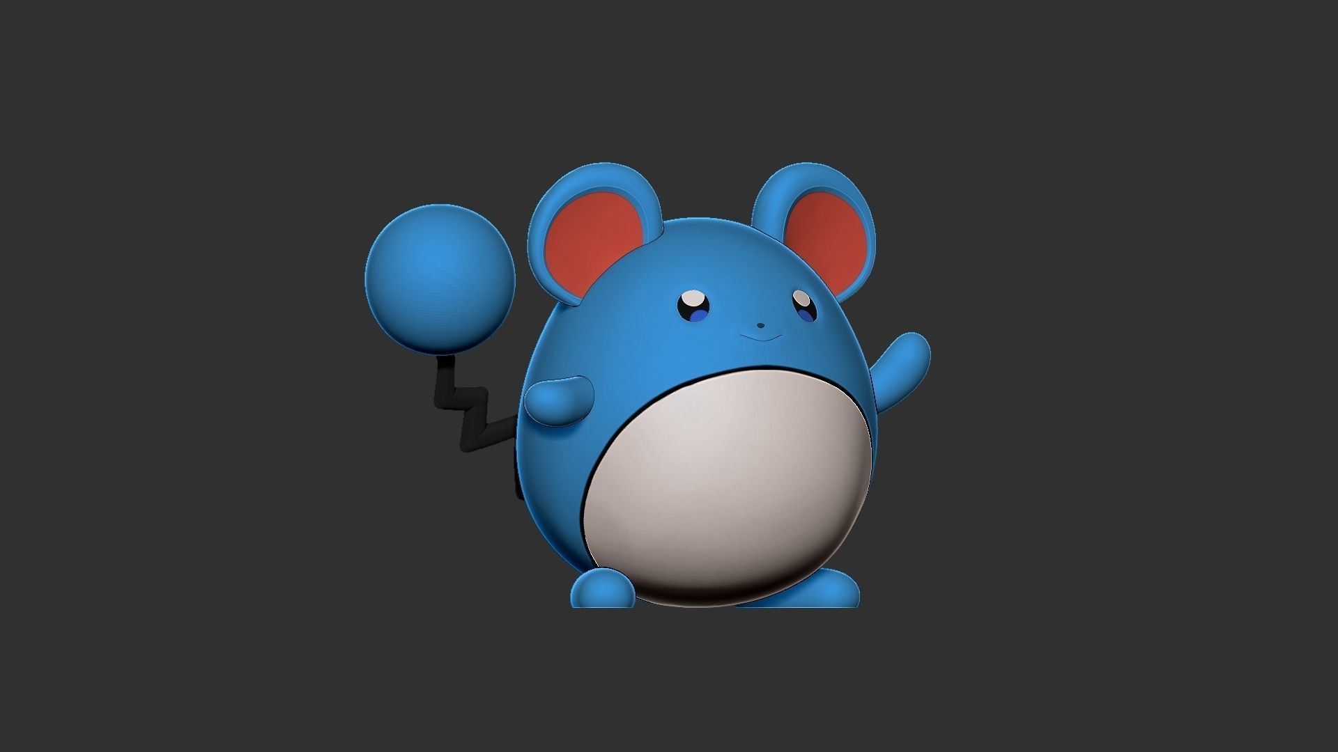 Pokemon marill 3D print model_4