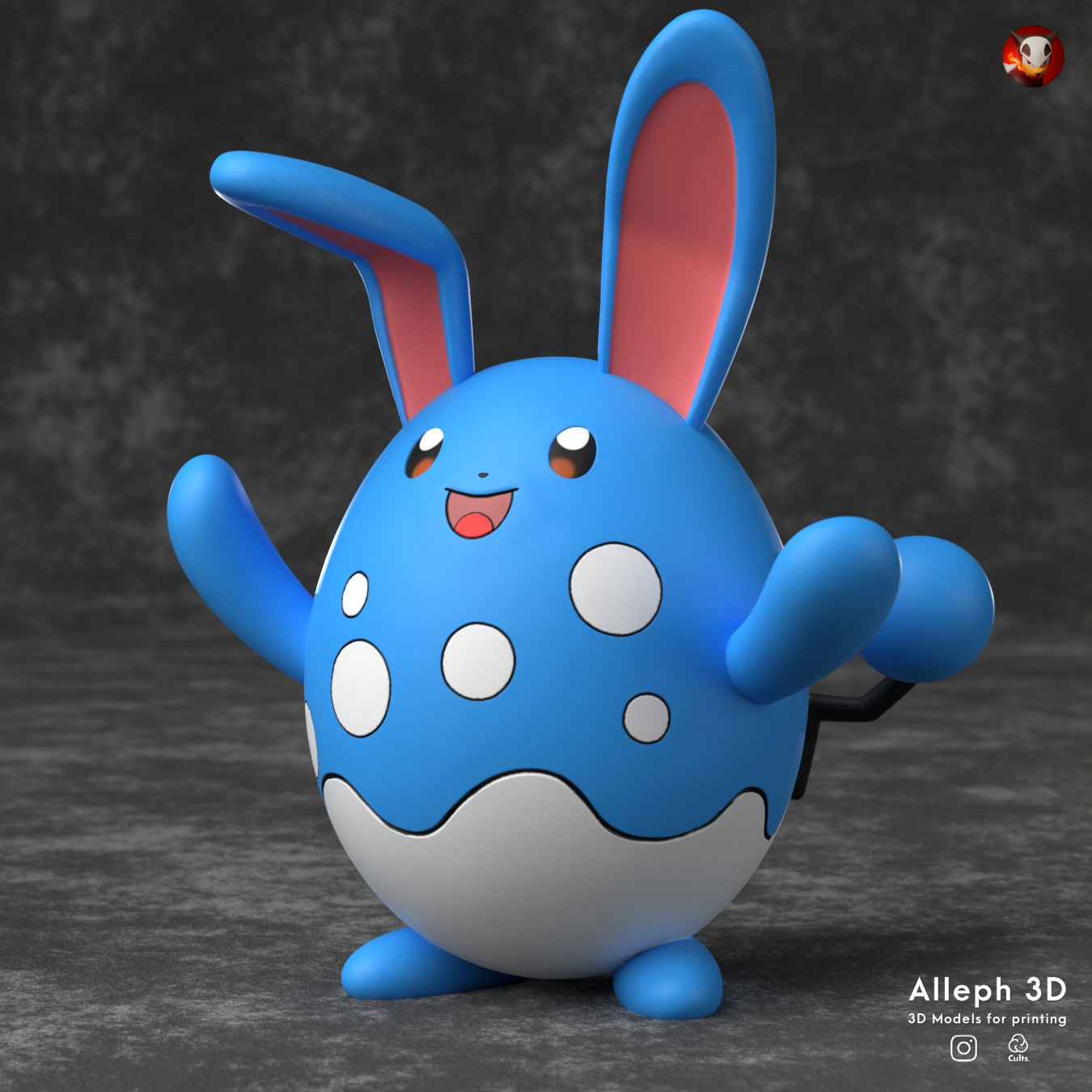 Pokemon azurill evolution pack 3D print model_3