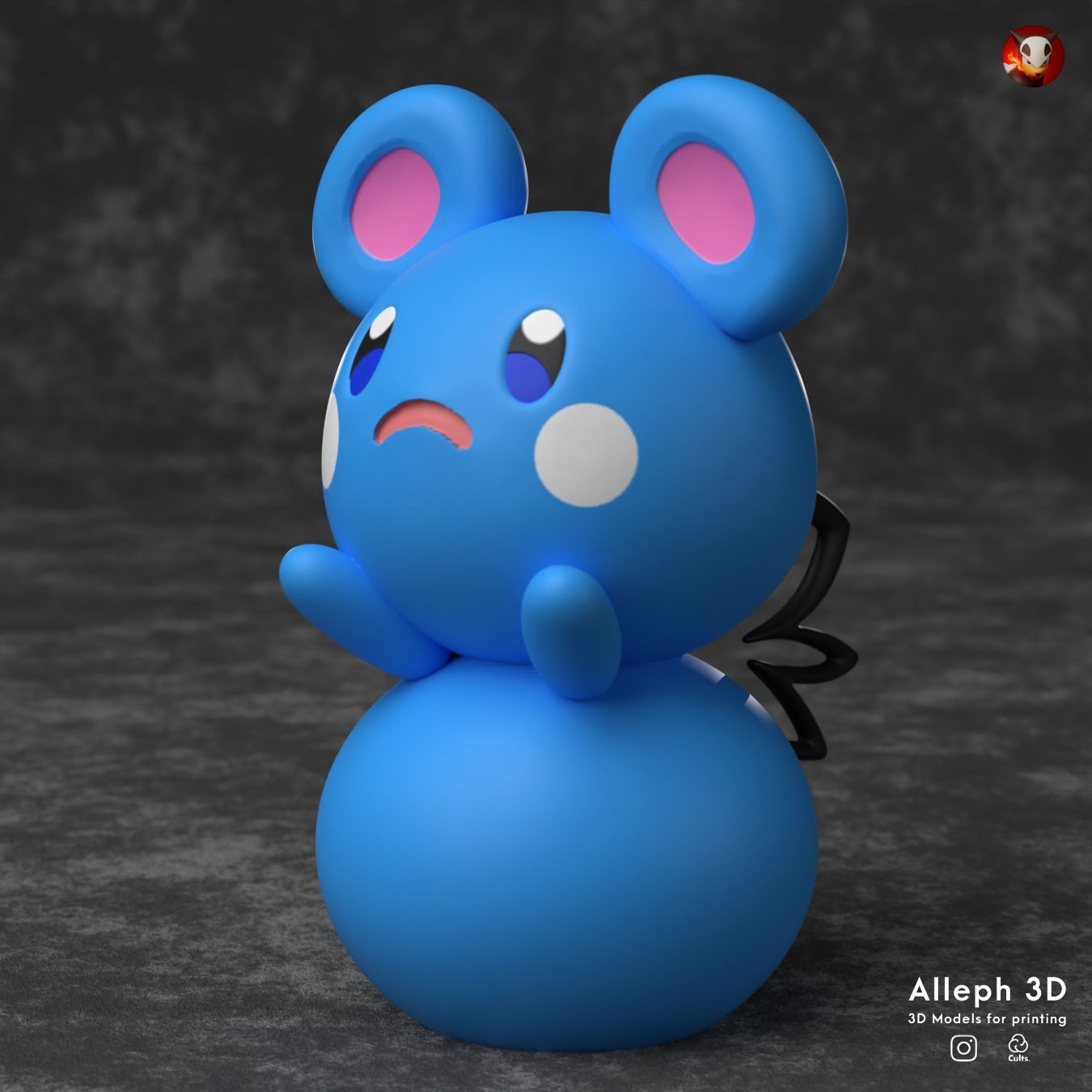 Pokemon azurill evolution pack 3D print model_1
