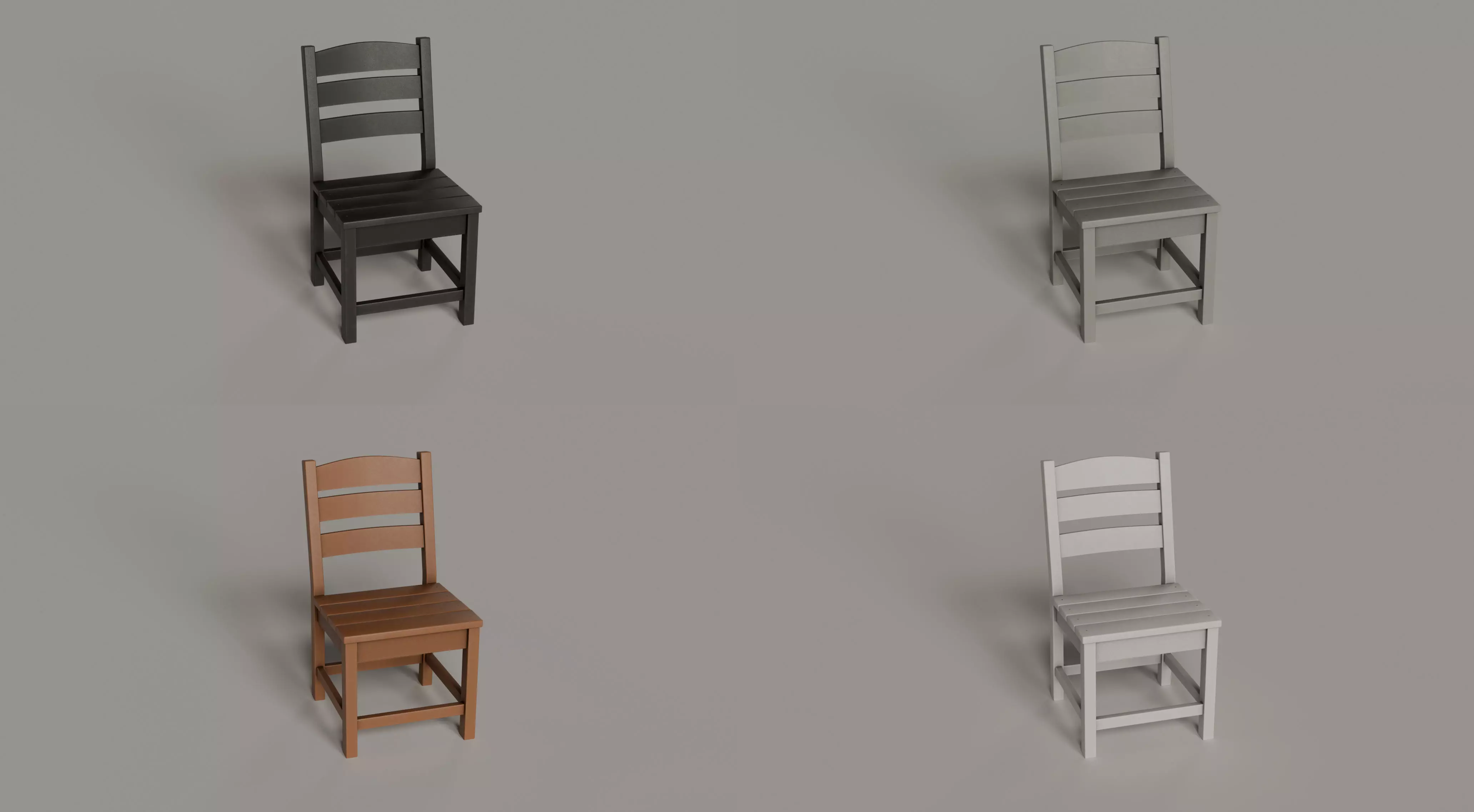 Lakeside Dining Chair - 4 COLORS Low-poly 3D model