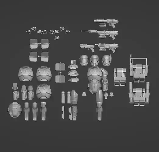 Clone Commando One-Twelfth Scale Kit 3D print model
