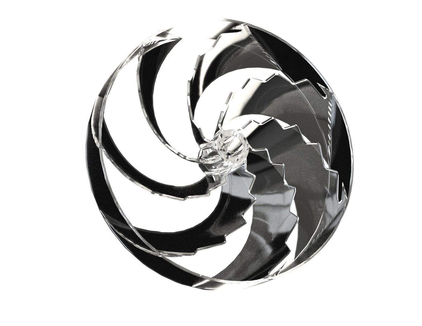 Bionic propeller for Submarines Yachts and Ships 3D print model_16