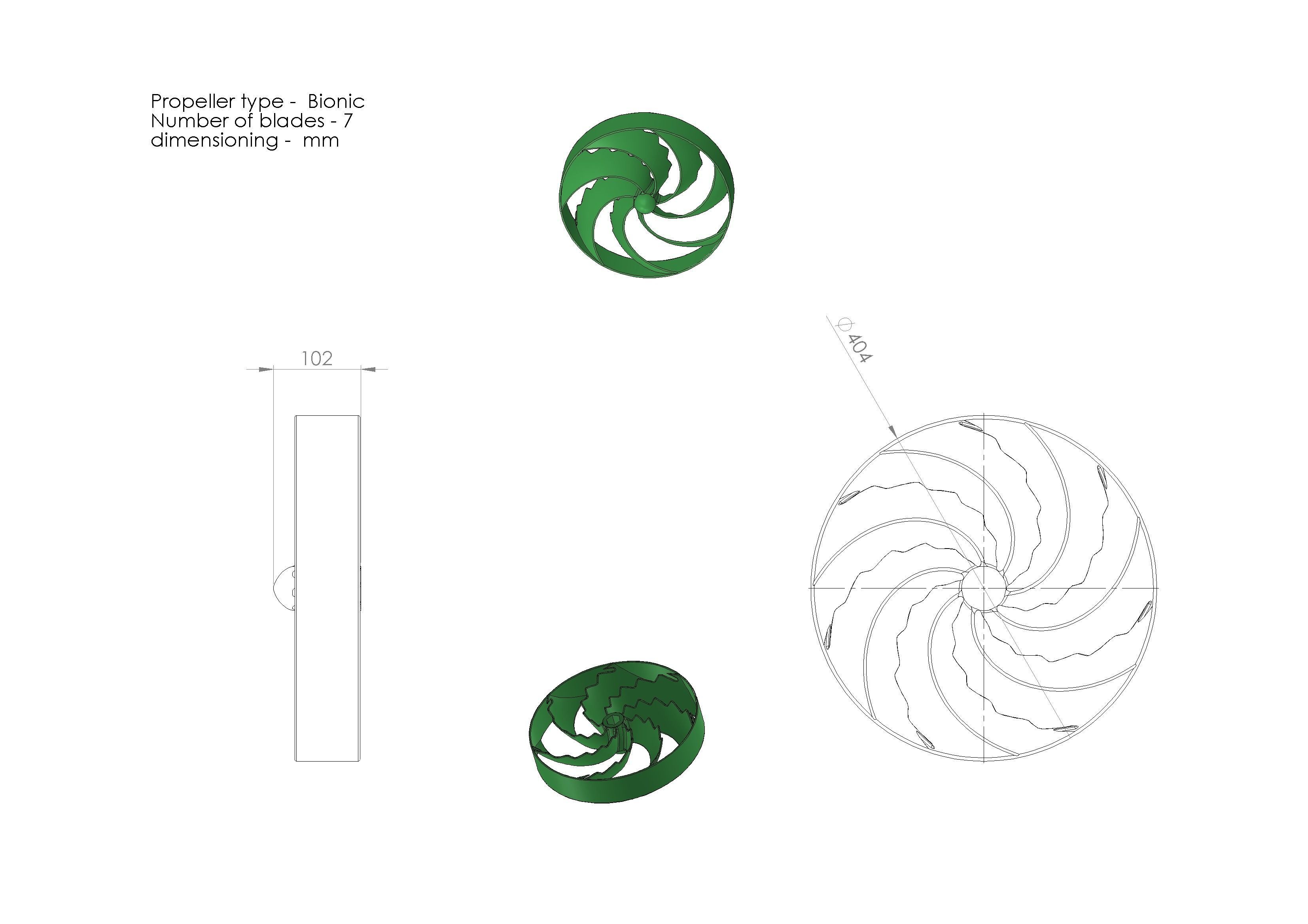 Bionic propeller for Submarines Yachts and Ships 3D print model_5