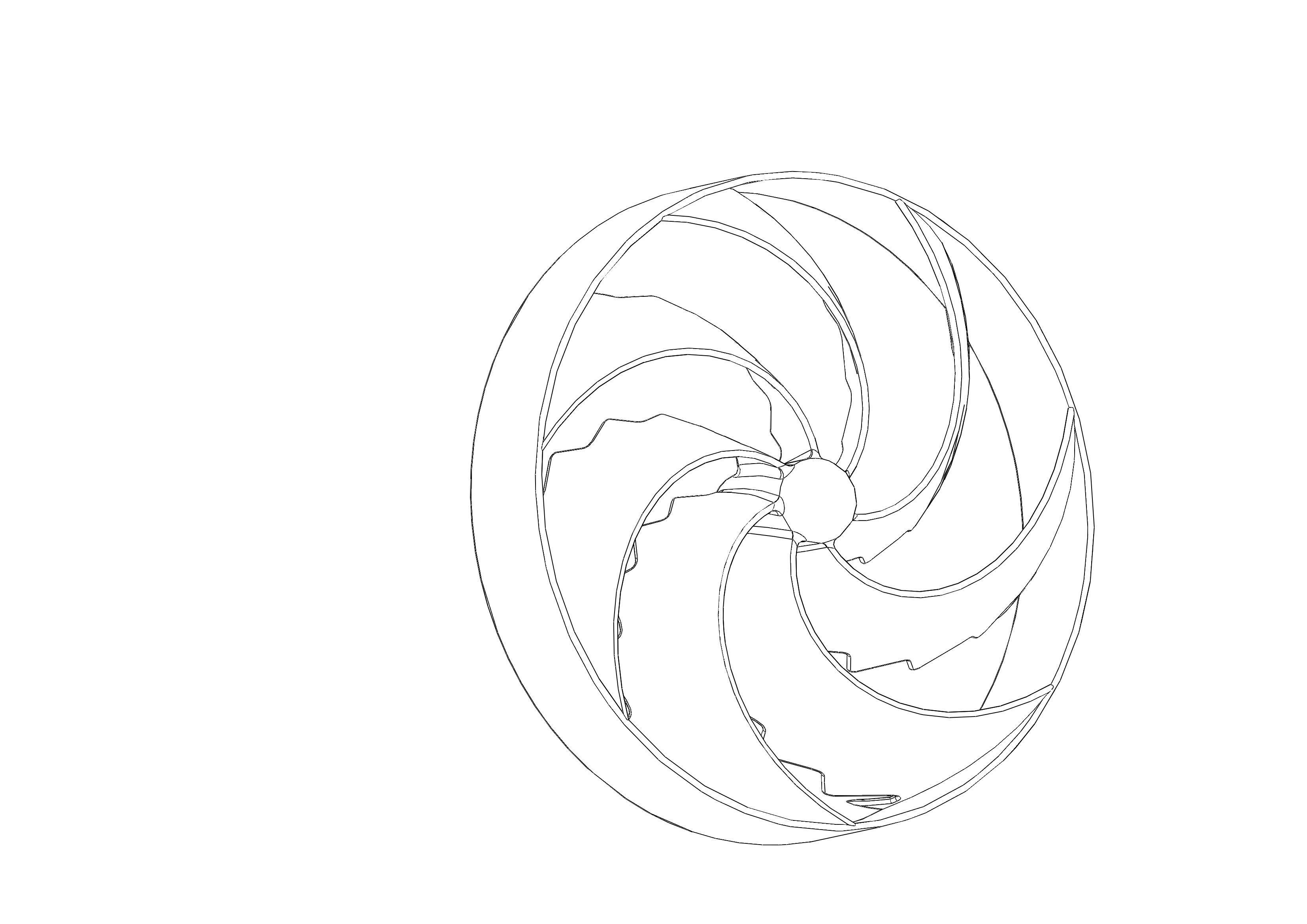 Bionic propeller for Submarines Yachts and Ships 3D print model_10