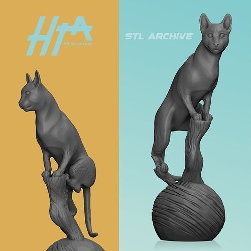 Cat for print decorative 3D print model