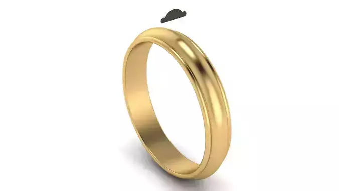 Half-Round Edge Wedding Band 4 mm wide US SIZES